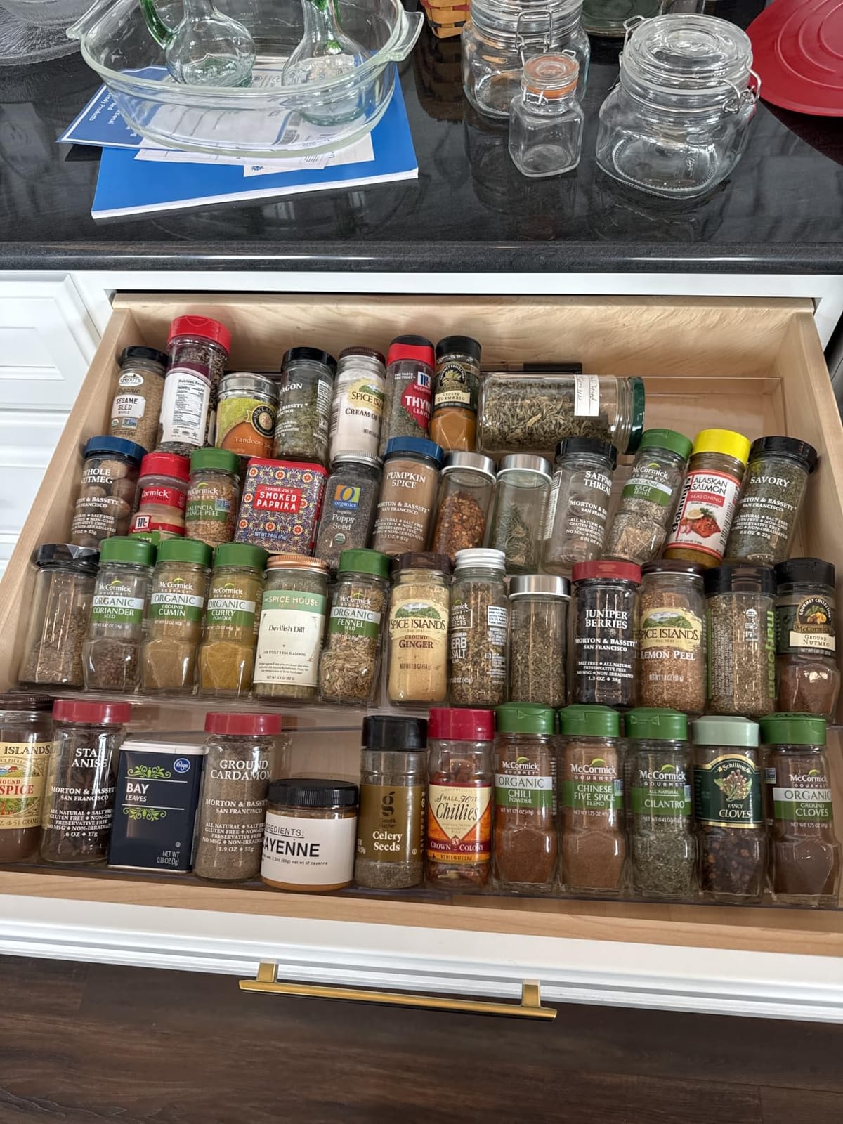 Antimbee Spice Drawer Organizer, 4 Tier- 8 Pack Kitchen Spice Rack Tray for Drawer, Expandable From 13