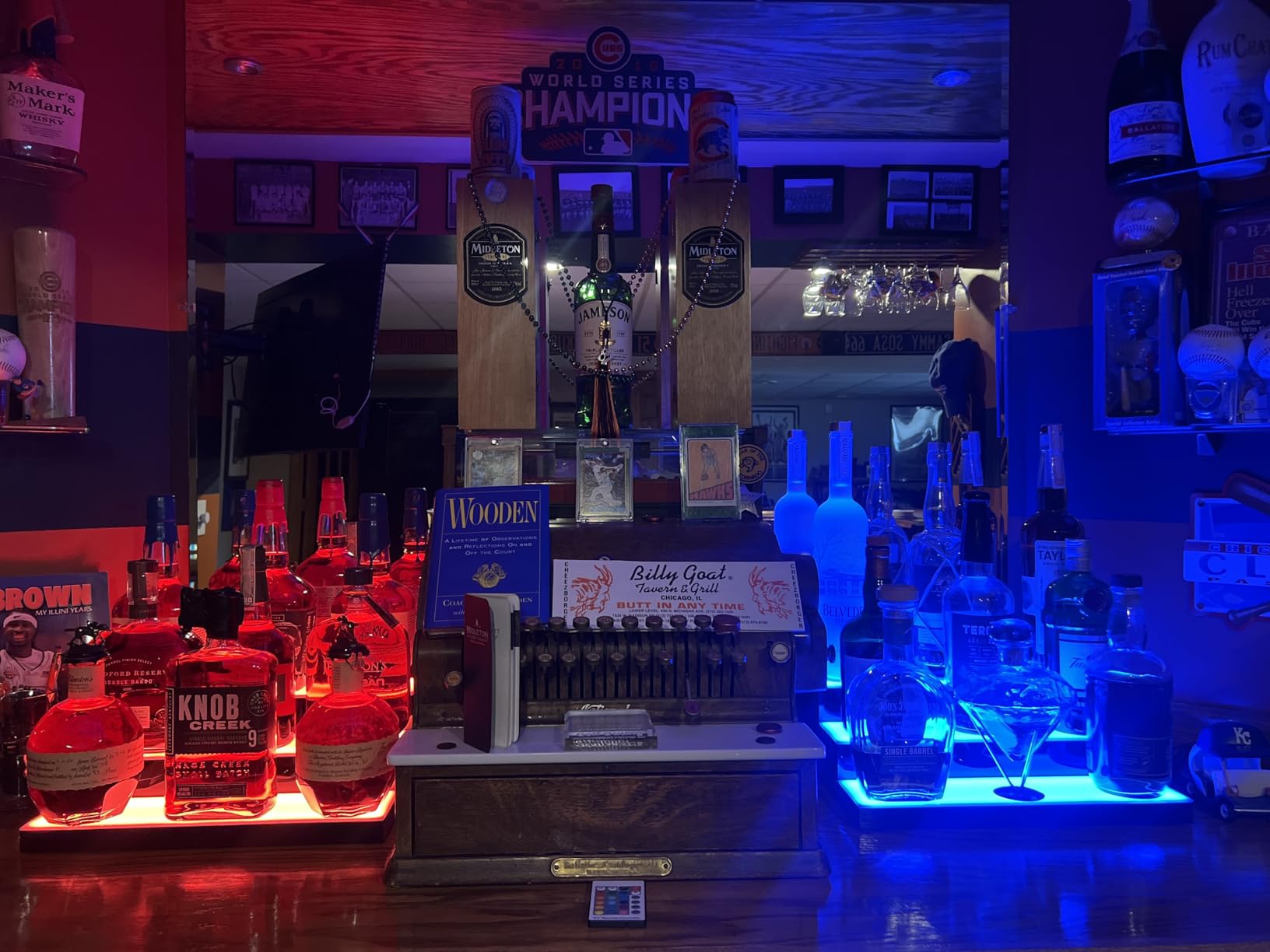 Boss Premium® BarUSA™ LED Lighted Bar Shelf Display Liquor Bottle Alcohol Whiskey Shelves Rack Stand Tray Units for Home Bar Living Room Accessories and Decor - Designed in USA (3-Step, 16 Inch) customer photo 1