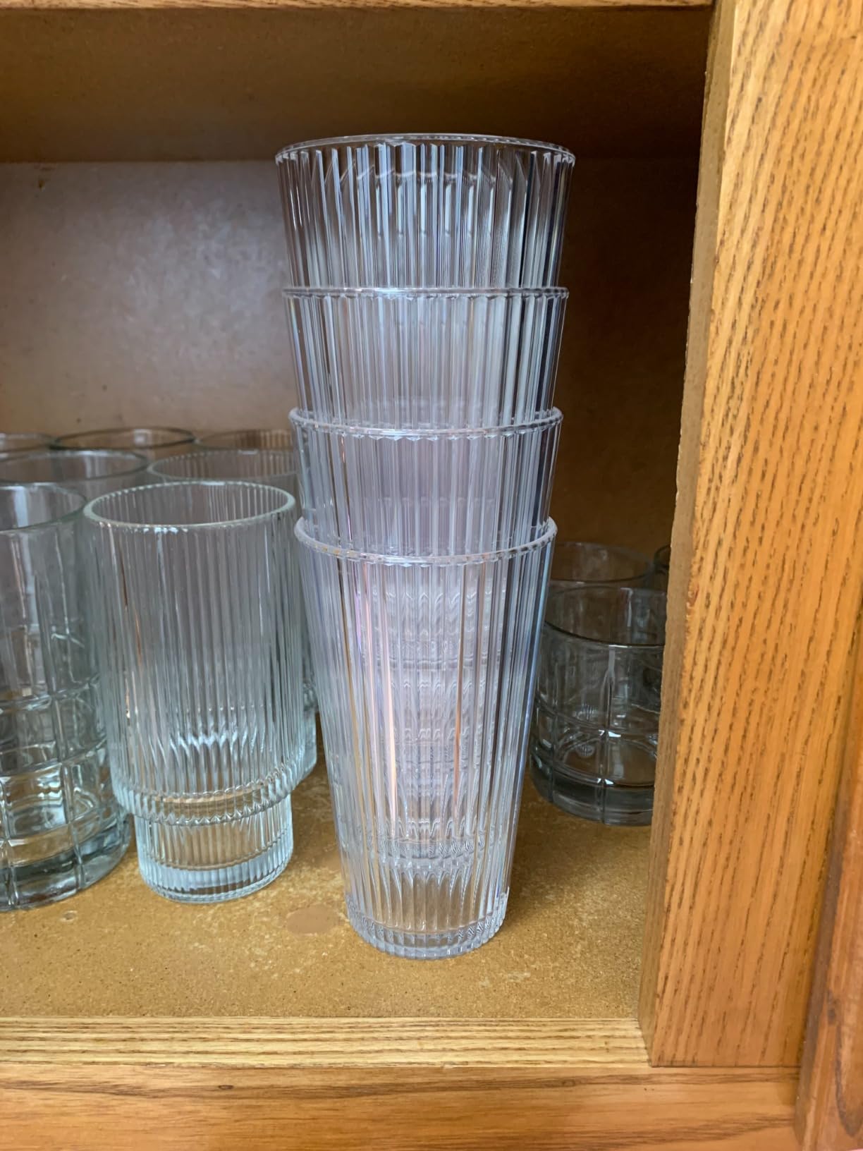 Topsky 16oz Plastic Tumblers Drinking Glasses Set of 4, Clear Acrylic Drinking Cups Wine Glasses Beverage Cups for Daily Use, Poolside, Outdoor&Indoor - Stackable, Dishwasher Safe, Easy to Clean customer photo 1