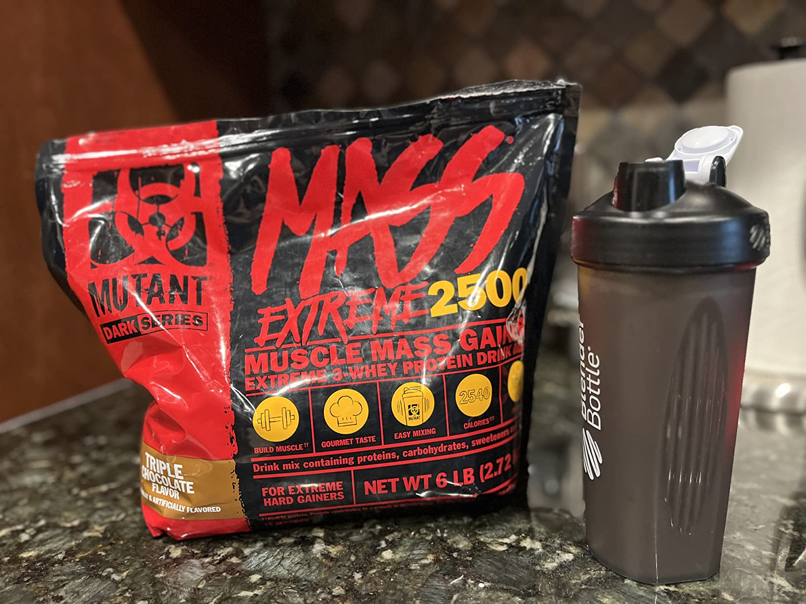 Mutant Mass Extreme Gainer, Whey Protein Powder, Triple Chocolate, 6 lbs customer photo 1