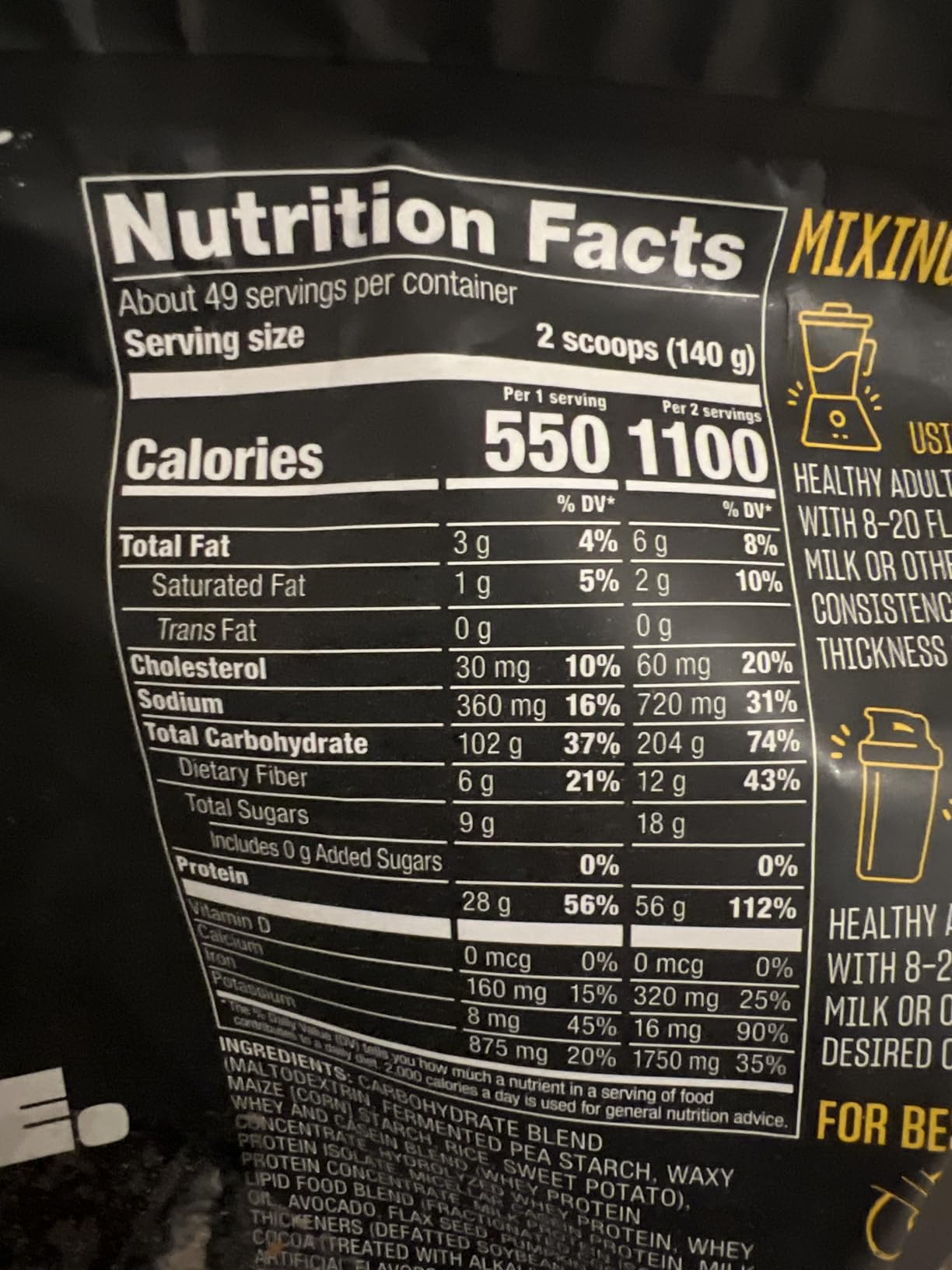 Mutant Mass Extreme Gainer, Whey Protein Powder, Triple Chocolate, 6 lbs customer photo 2