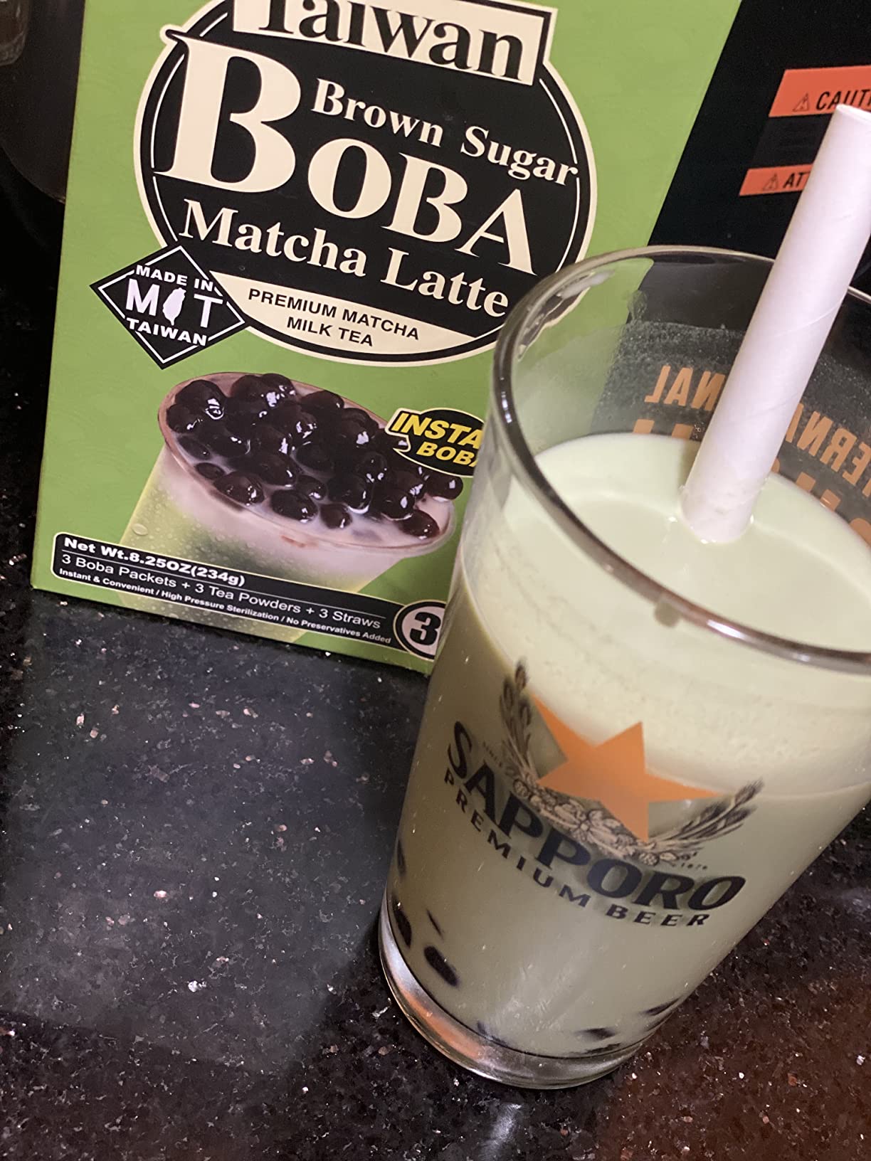 JWAY Instant Matcha Milk Boba Tea Kit with Authentic Brown Sugar Tapioca Boba Pearls, Bubble Milk Tea Boba Set, Ready in Under 1 Minute, Paper Straws Included, 3 Servings customer photo 1