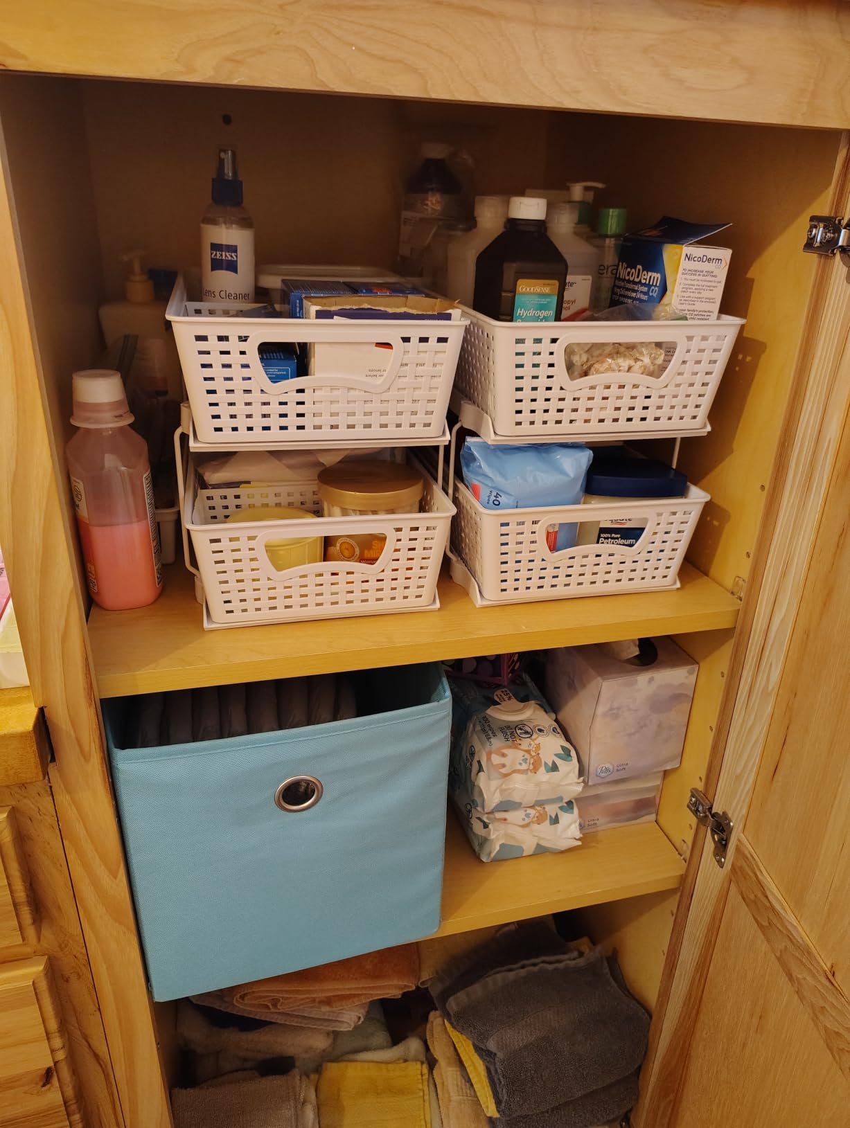 Simple Houseware 2 Tier Pull-Out Sliding Drawer Under Sink Storage, White | Great for Kitchen Bathroom Tray Shelf Organizer customer photo 2