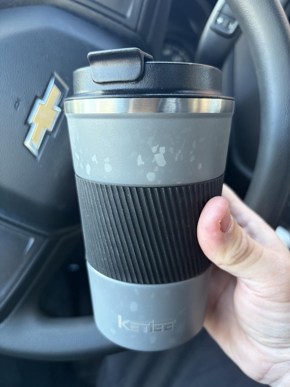 KETIEE Travel Mug, 12oz Insulated Coffee Cup with Leakproof Lid, Vacuum Stainless Steel Double-Wall Travel Coffee Mug Spill Proof, Reusable Tumbler for Men and Women for Hot & Cold Water Tea customer photo 2