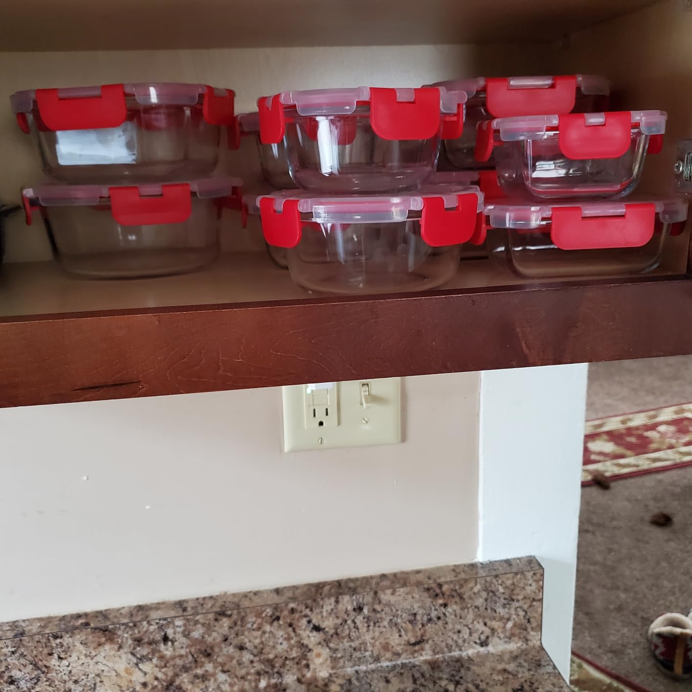 KOMUEE 24 Pieces Glass Food Storage Containers Set, Gray customer photo 2
