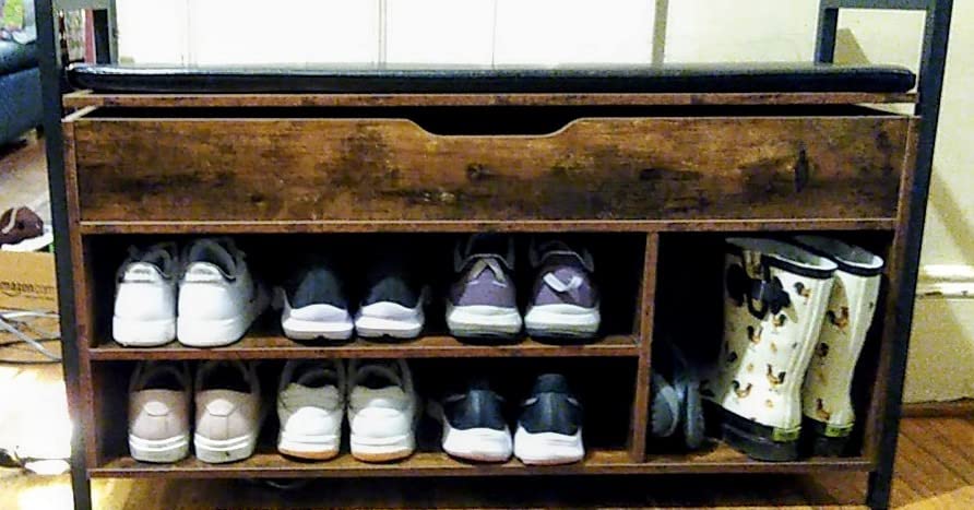 IRONCK Shoe Storage Bench with Doors and Storage for Entryway and Hallway customer photo 1