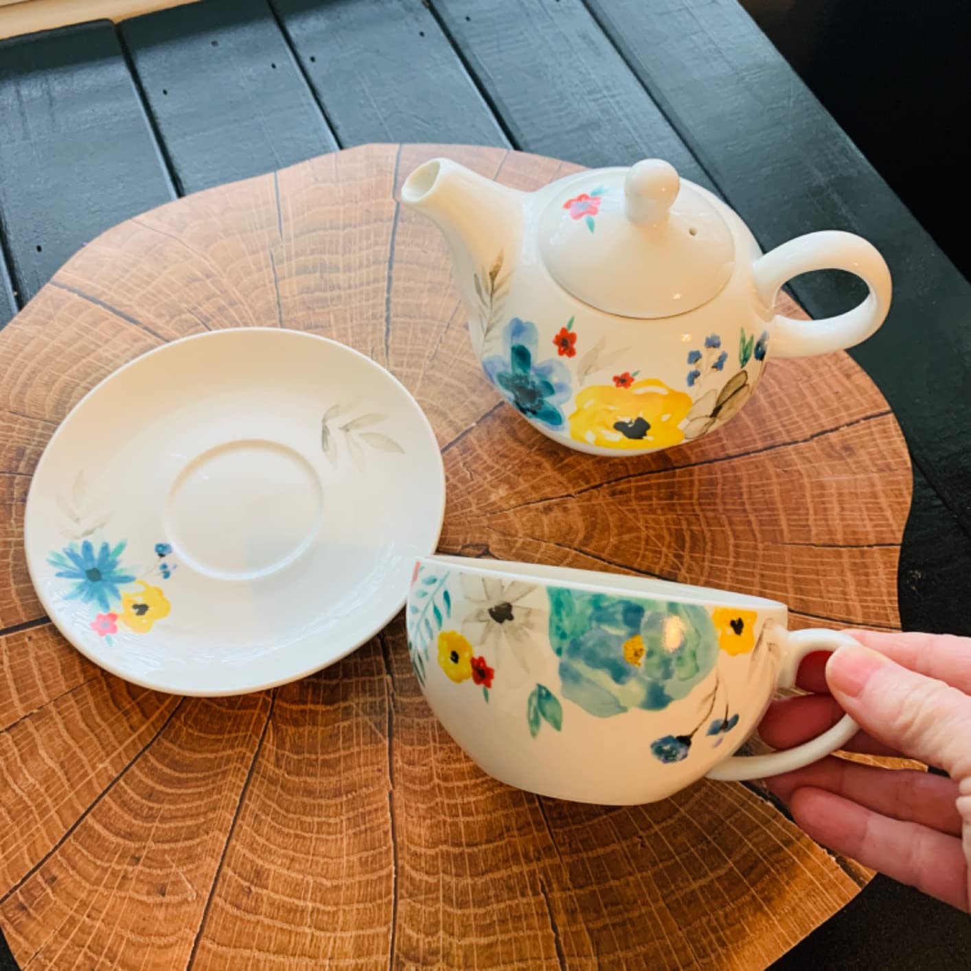 Tea for One Set, Porcelain Teapot and Cup Set, Teapot for One customer photo 1