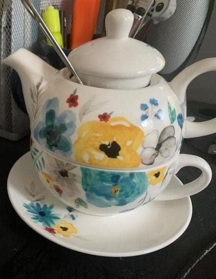 Tea for One Set, Porcelain Teapot and Cup Set, Teapot for One customer photo 2