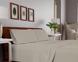 SUPREME ELEGANCE 100% Organic Cotton Queen Sheet Set, Percale, Snow White customer photo 1