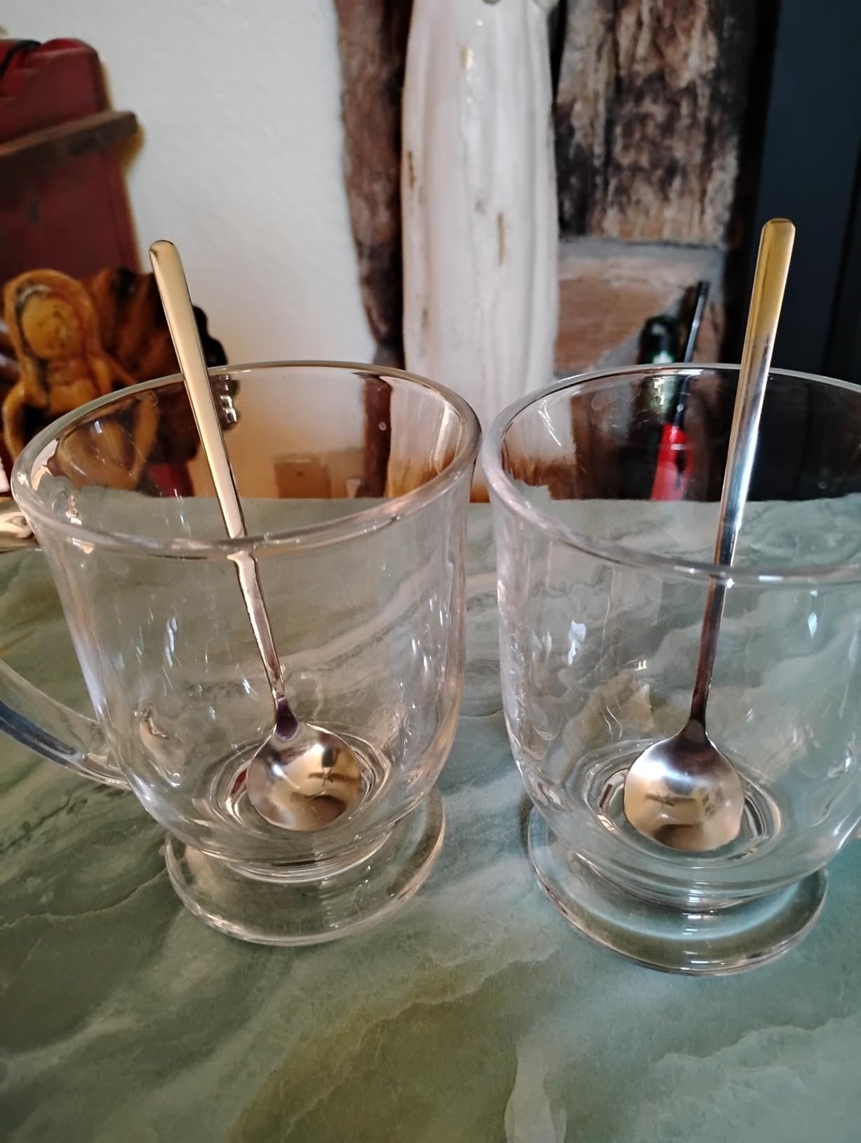 Mfacoy Glass Coffee Mugs Set of 4, Clear Large Coffee Mug 15 Oz With Handles for Hot Beverages, Clear Mugs for Tea, Cappuccino, Latte, Espresso Coffee, Juice, Glass Coffee Cups customer photo 1