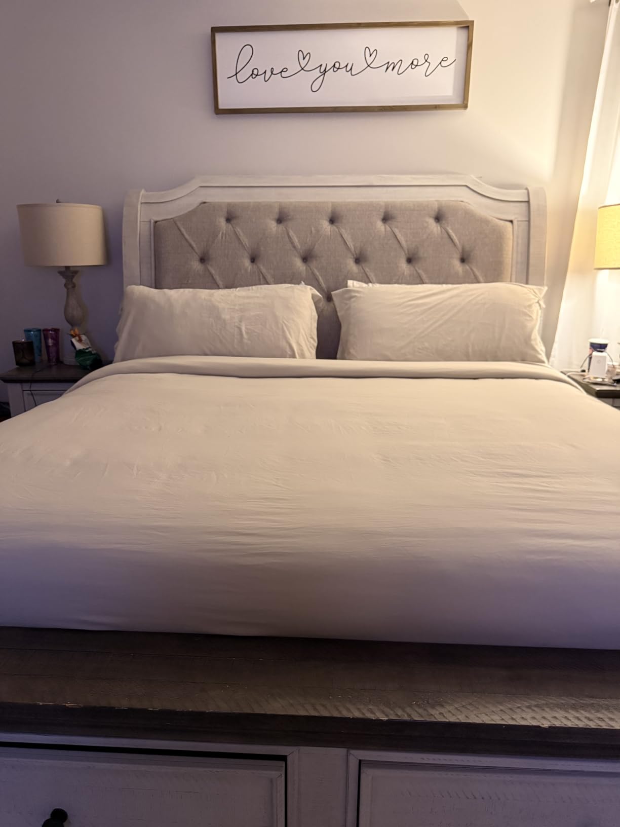 Bedsure Prewashed Duvet Cover King, Cotton-Like Soft Bedding Set, Linen customer photo 2