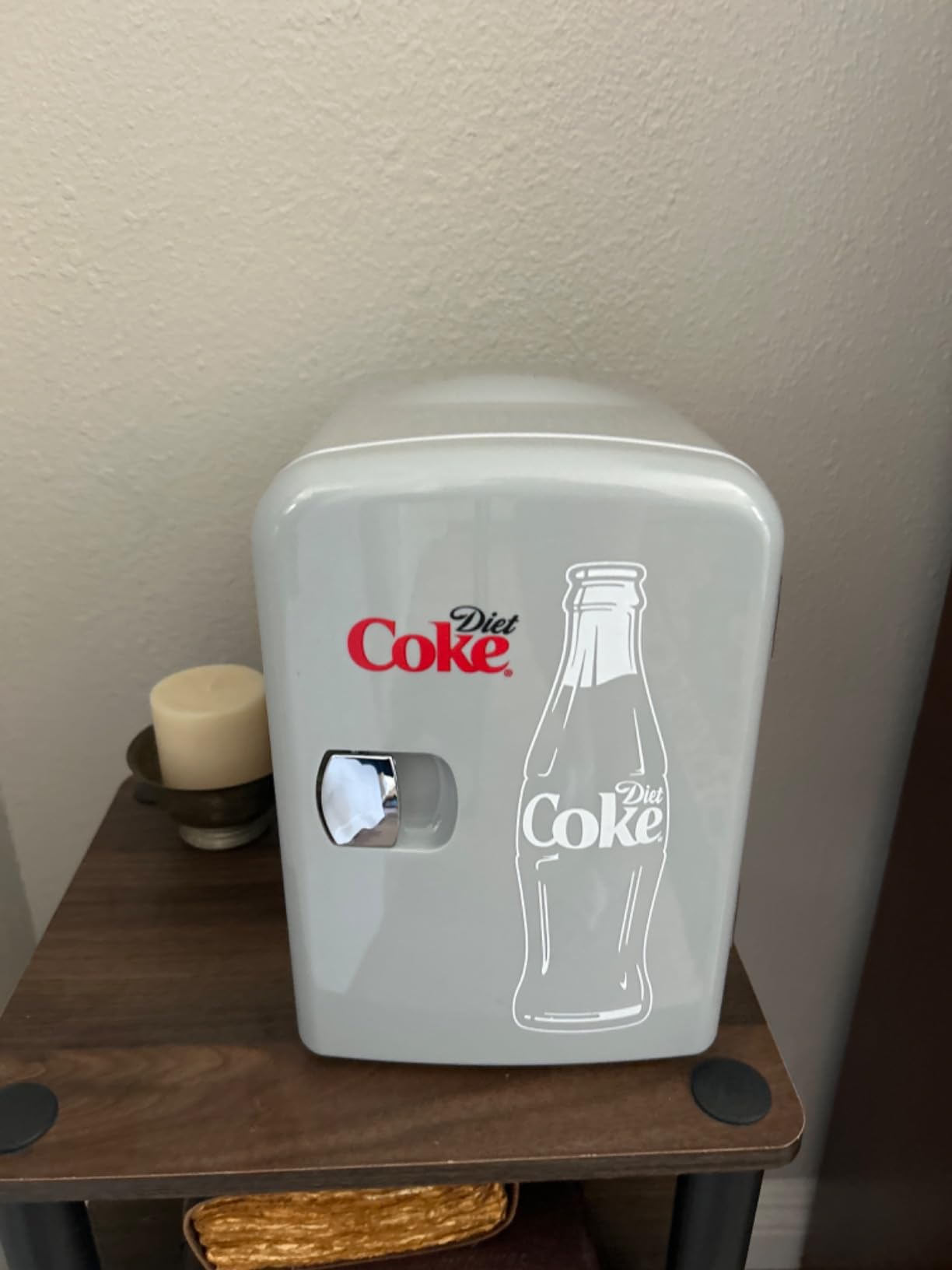 Coca-Cola Diet Coke 4L Portable Cooler/Warmer, Compact Personal Travel Fridge for Snacks Lunch Drinks Cosmetics, Includes 12V and AC Cords, Cute Desk Accessory for Home Office Dorm Travel, Grey customer photo 1
