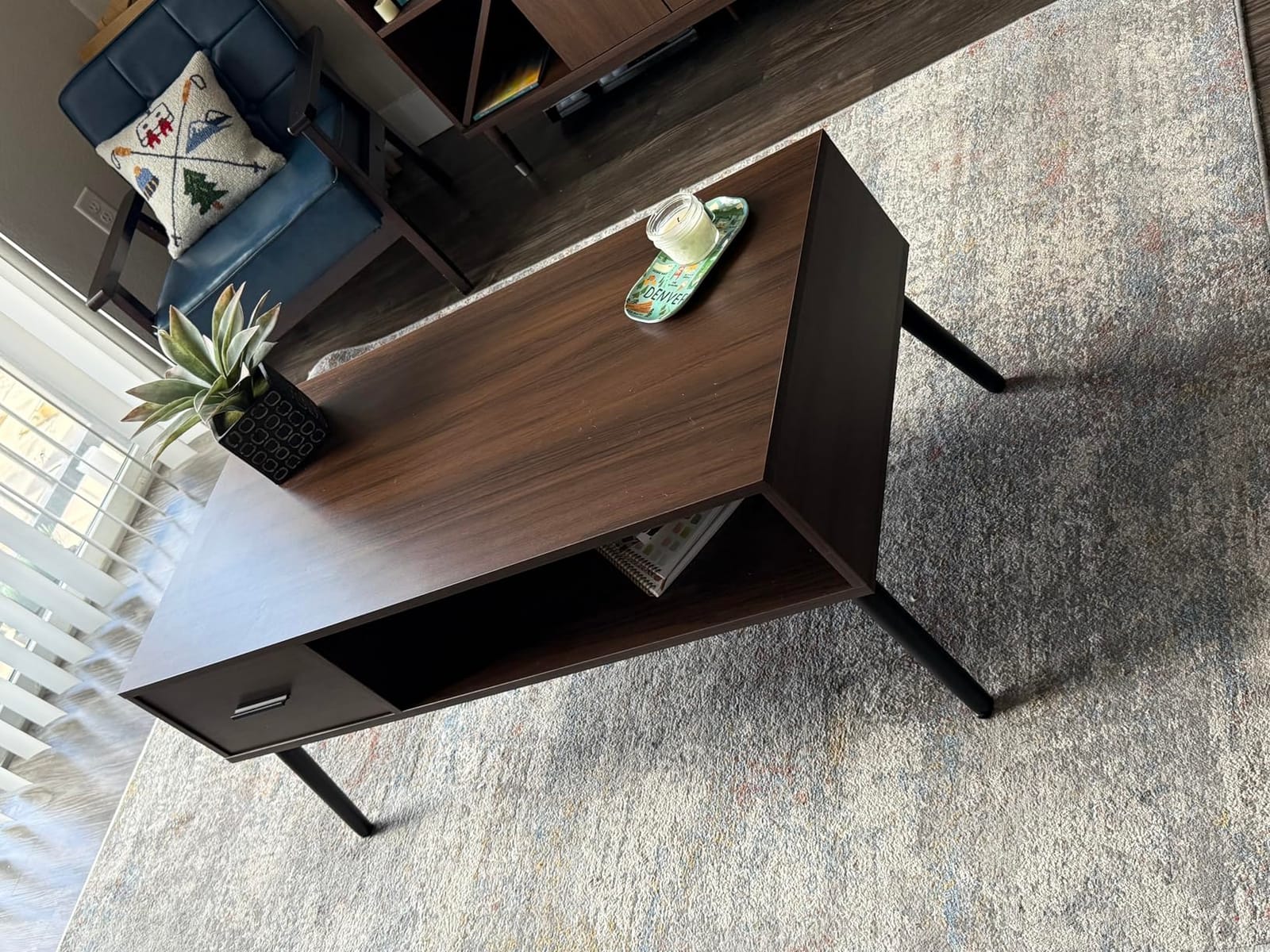 HAIOOU Mid Century Modern Coffee Table with Storage for Living Room -Walnut customer photo 1