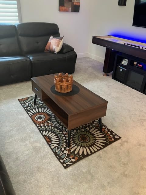 HAIOOU Mid Century Modern Coffee Table with Storage for Living Room -Walnut customer photo 2