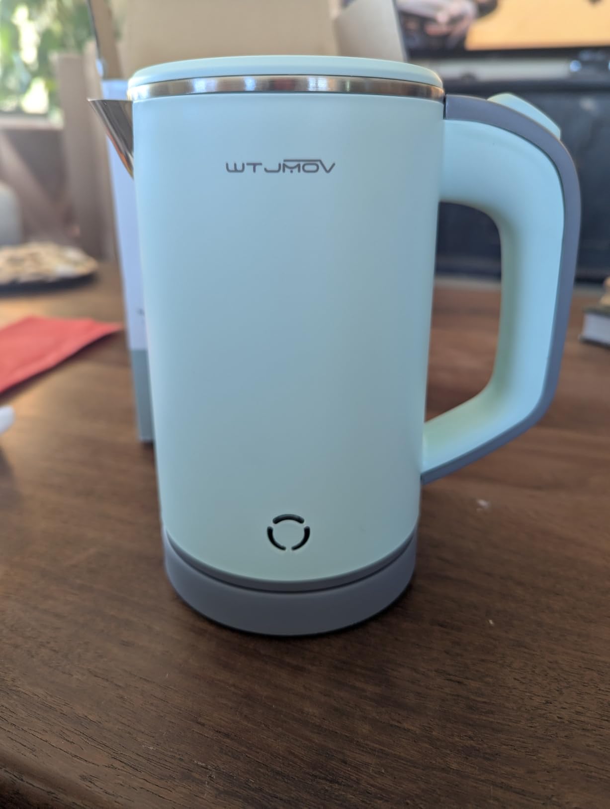 WTJMOV Small Electric Kettle Stainless Steel, 0.8L Portable Tea Kettle Auto Shut-off, Low Power Hot Water Kettle for Camping, Travel, Office and More customer photo 1