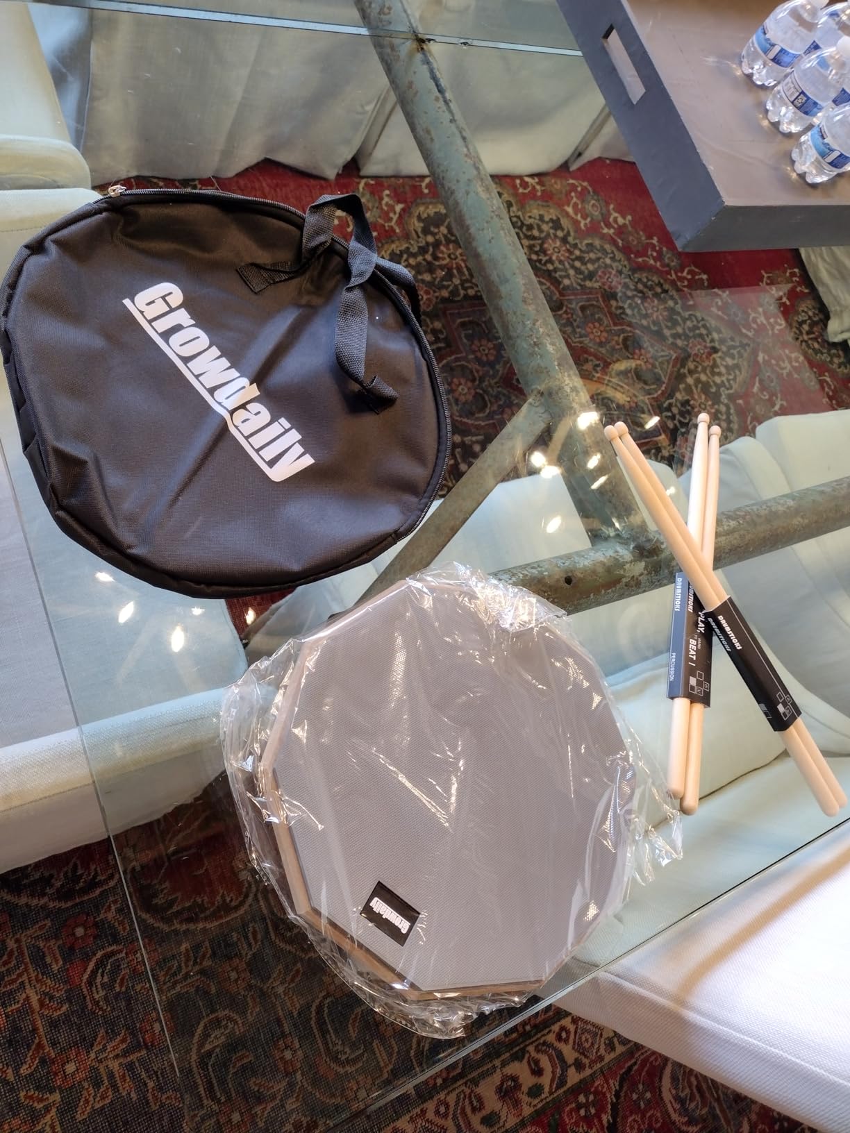 Drum Practice Pad for drumming drum pad and sticks 12 In customer photo 1