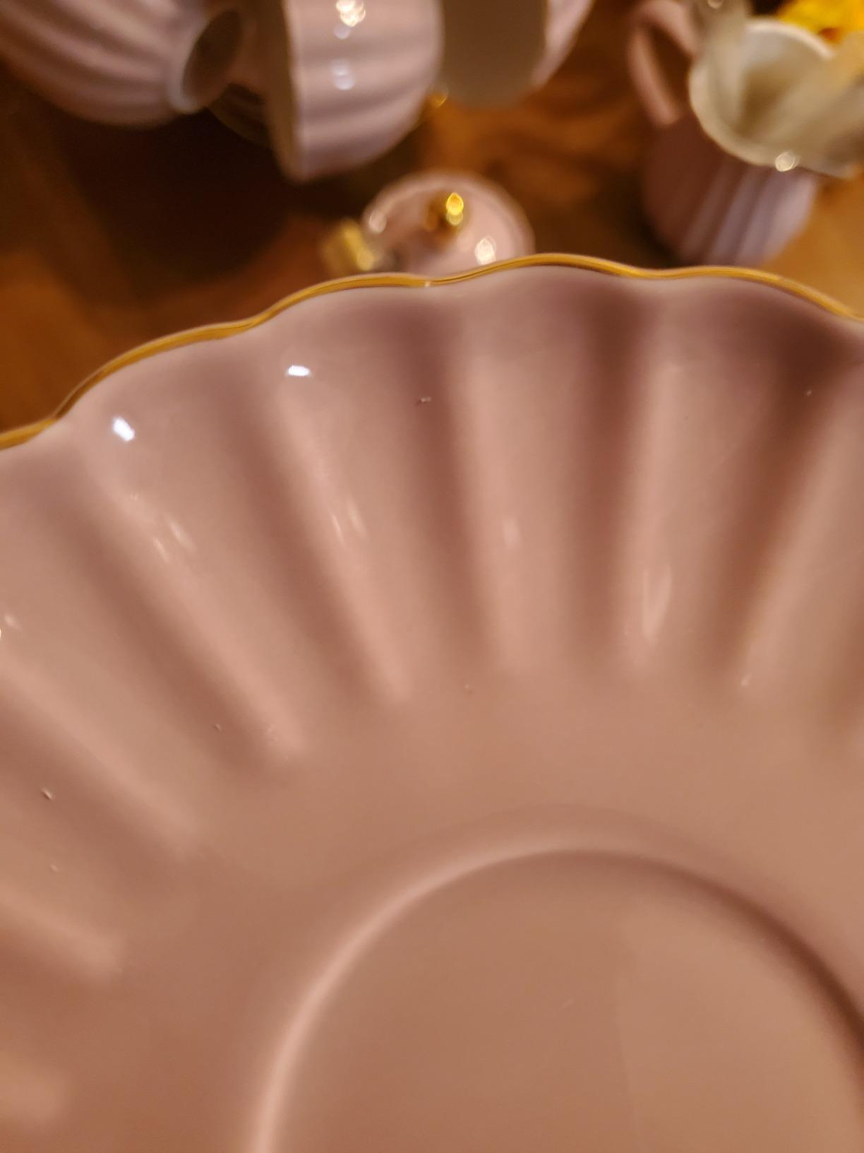 Jusalpha Porcelain Tea Set- 8 OZ Coffee/Teacup, Saucer, Cup Holder, Purple customer photo 2