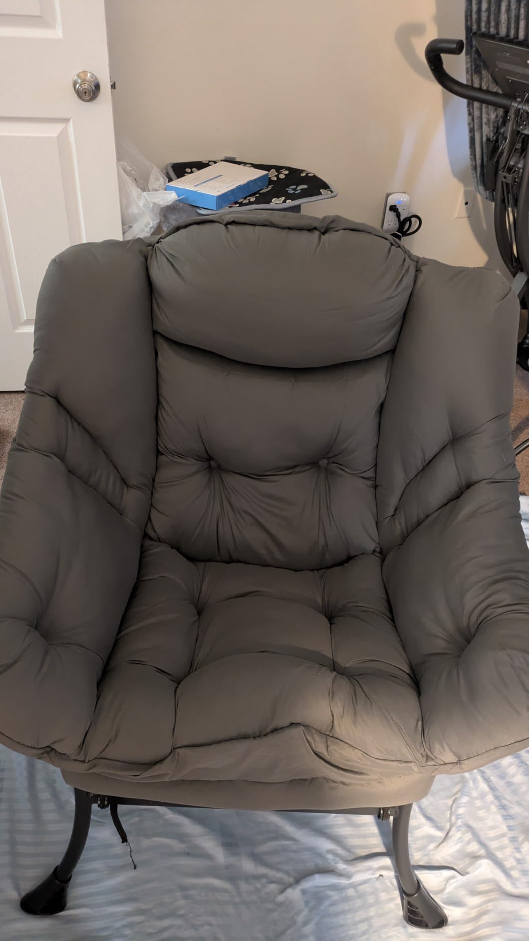 Tiita Lazy Chair with Ottoman, Comfy Reading Accent Chair, Dark Grey customer photo 1