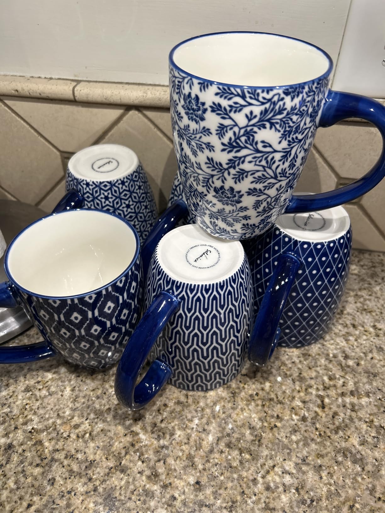 Selamica 10 oz Coffee Mugs Set of 6 with Handle, Coffee Cups Ceramic for Cappuccino Latte Cocoa Milk Tea, Dishwasher Microwave Safe, Assorted Colors customer photo 2