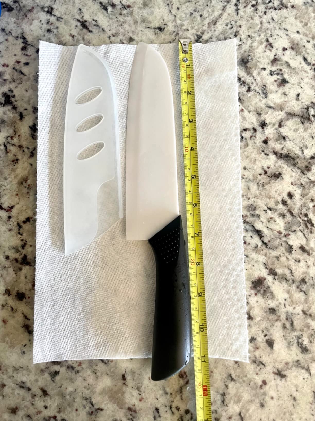 Ceramic Knife - 7 inch Chef's Santoku Knife - Sharp Ceramic Kitchen Knife with Sheath Cover customer photo 1