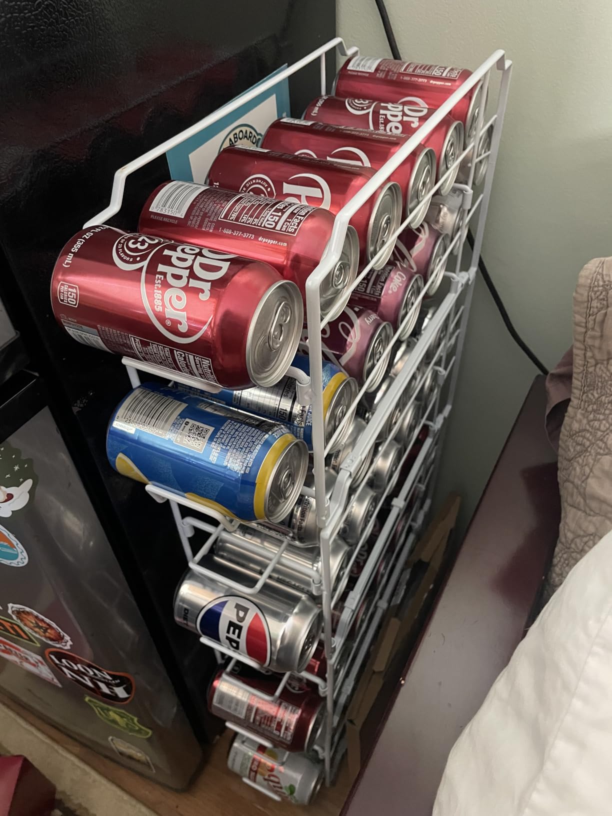 Simple Houseware 4-Pack Soda Can Stackable Rack Dispenser Organizer, Chrome customer photo 2