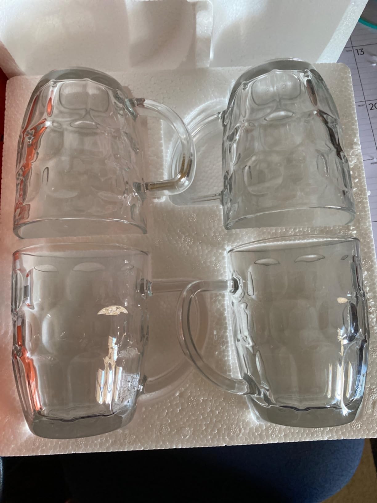 Chefcaptain Beer Glasses Set Of 4, 26 Oz Lead-Free Thick Glass Mugs With Handles, Cylindrical Beer Steins customer photo 2