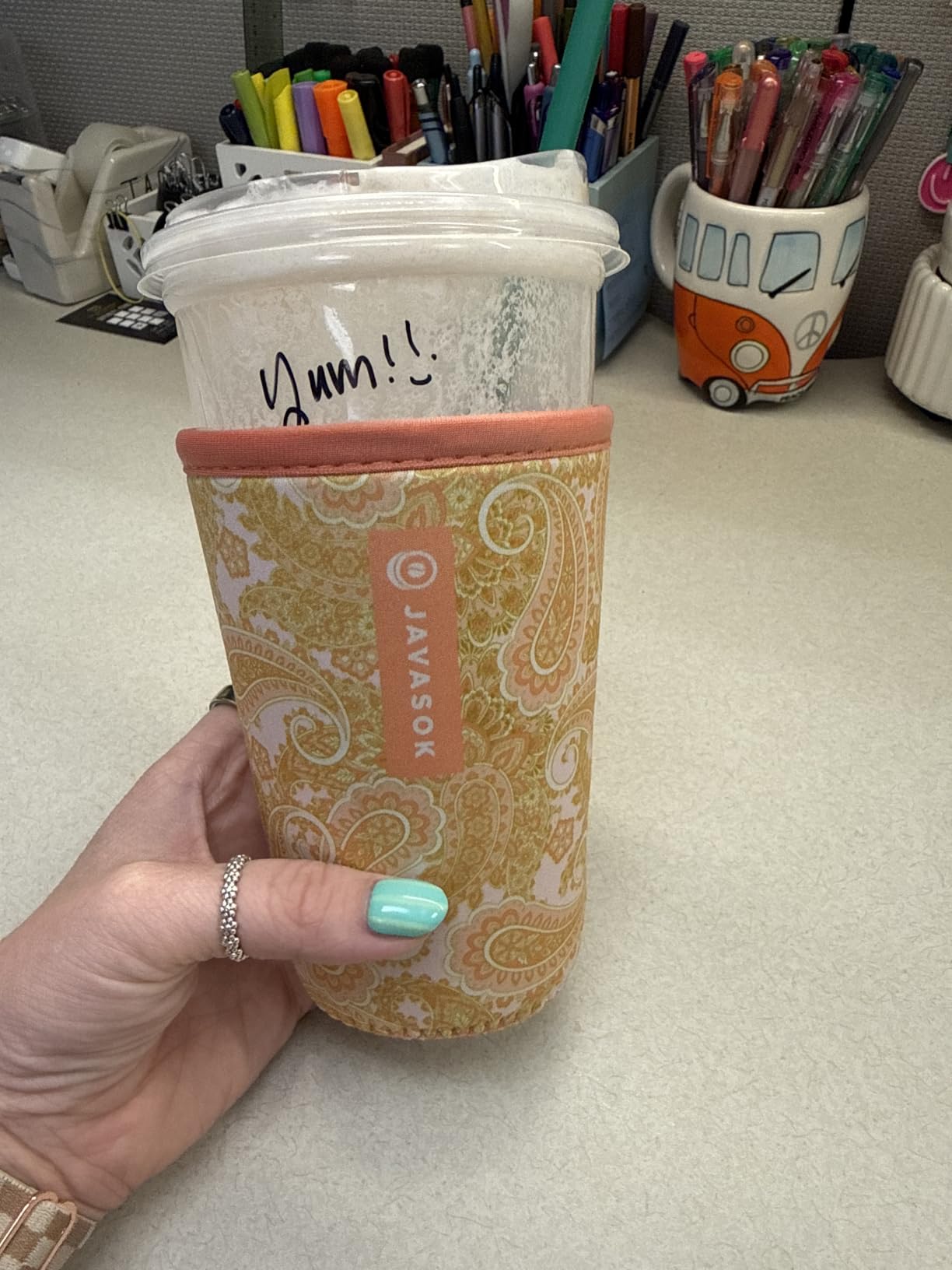 Sok It JavaSok Iced Coffee & Cold Soda Insulated Neoprene Cup Sleeve (Like Fine China, Medium: 22-28oz) customer photo 1