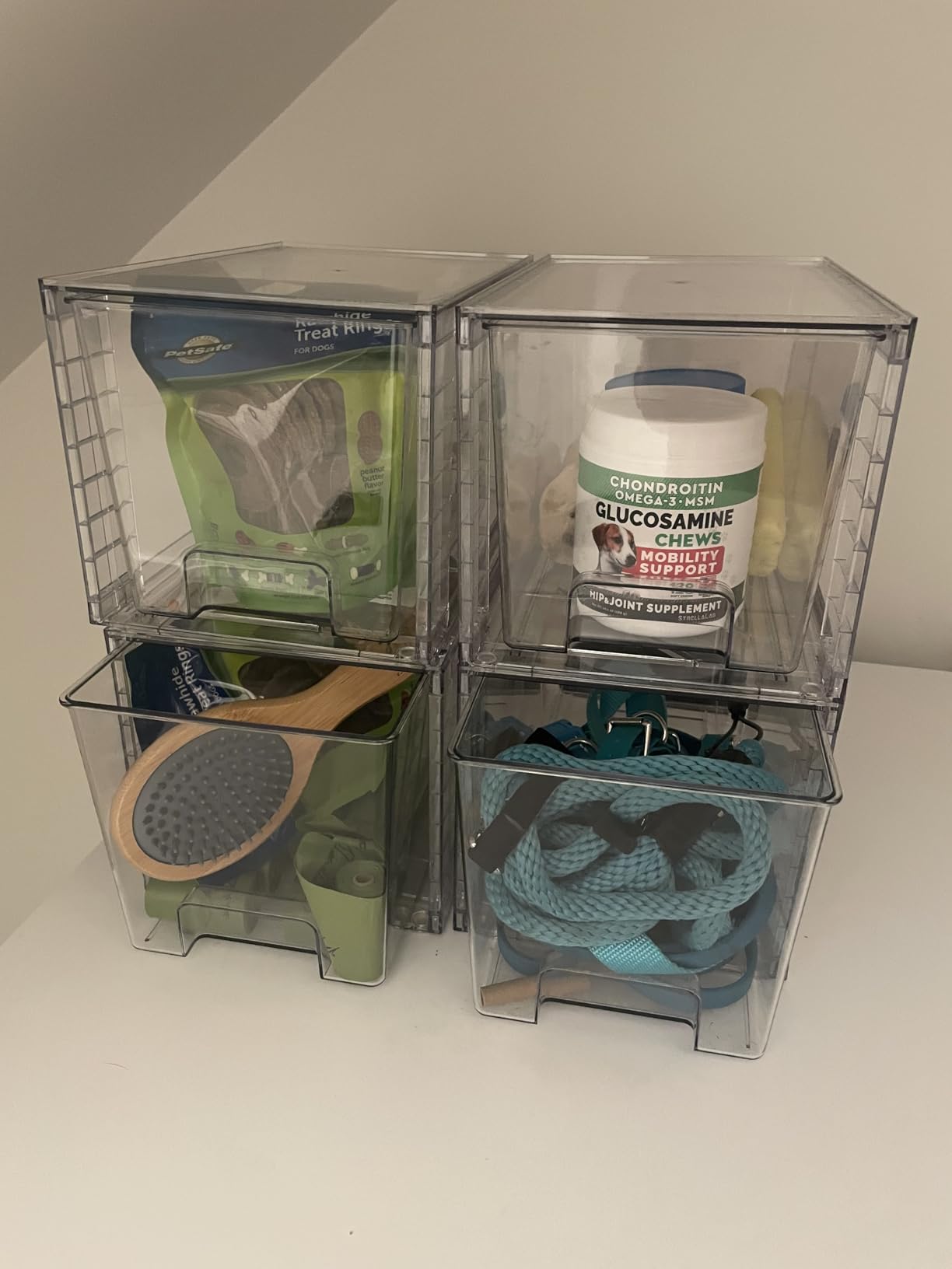 Vtopmart 4 Pack Large Stackable Storage Drawers, Clear customer photo 1