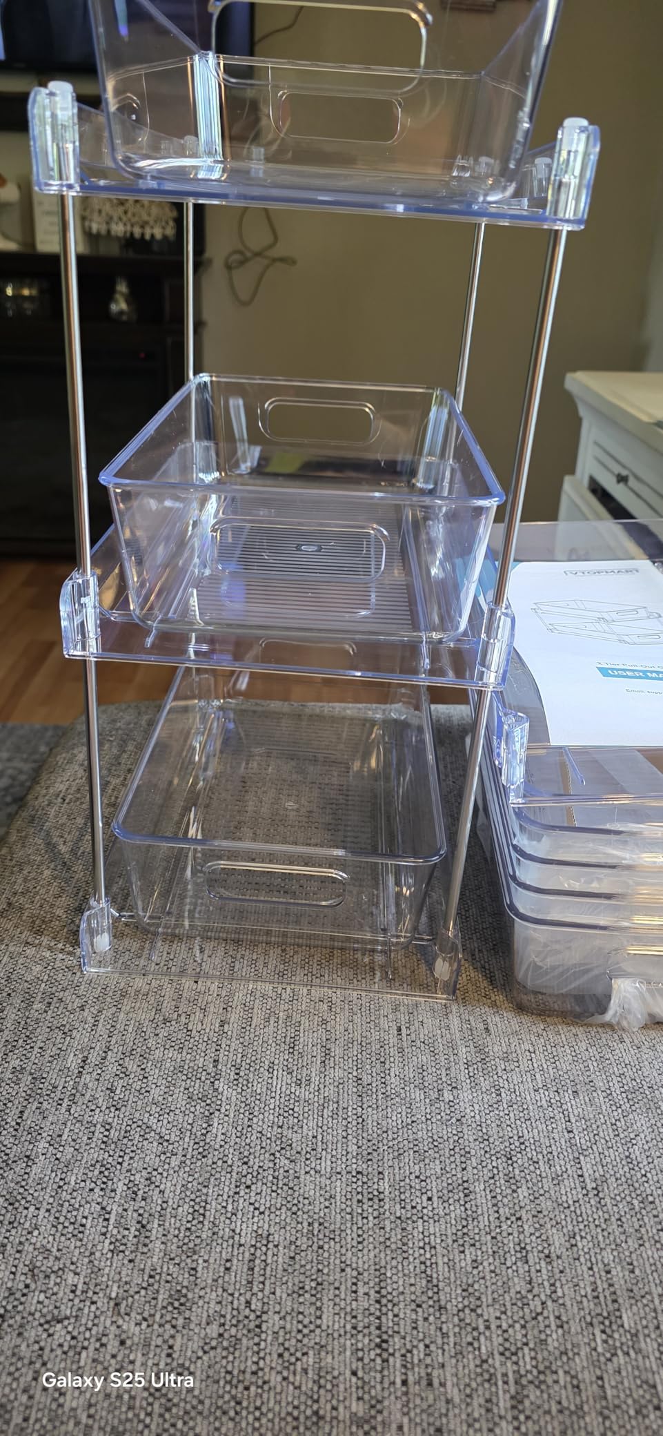 Vtopmart 4 Pack Pull Out Bathroom Under Sink Organizer (S-Standard) | Slide-out drawers, Multi-purpose storage, Clear visibility, Easy Set-up customer photo 1