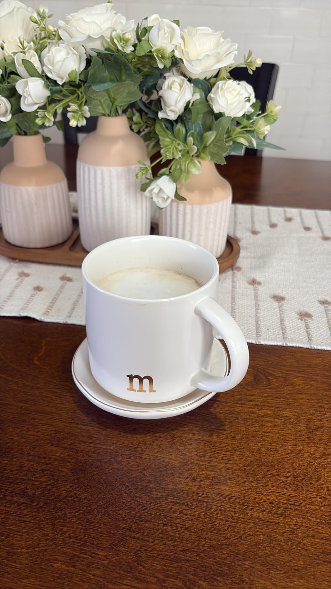 COLLECTIVE HOME Ceramic Coffee Mug, 15 oz Monogram Cup with Gift Box(m) customer photo 1