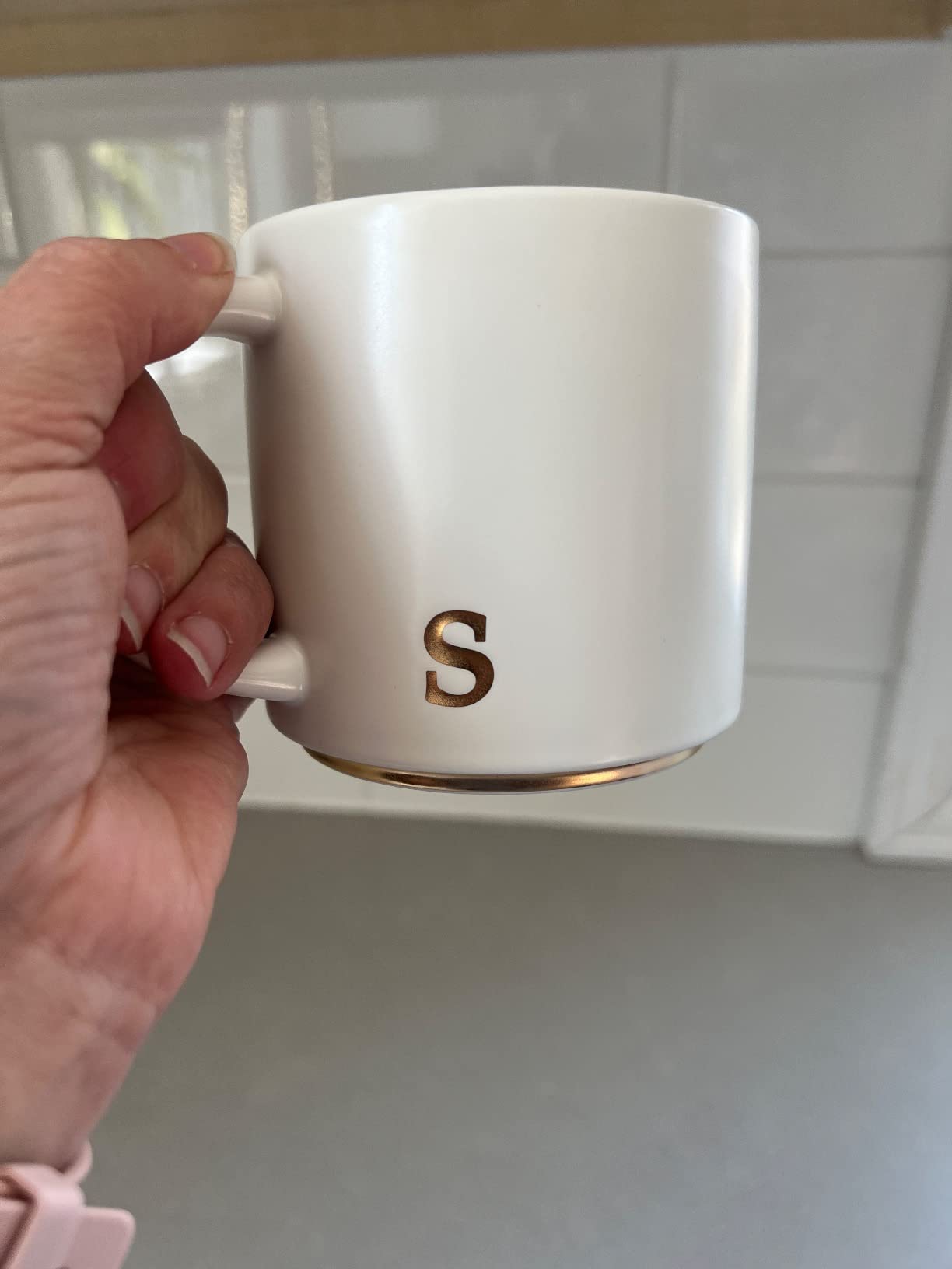 COLLECTIVE HOME Ceramic Coffee Mug, 15 oz Monogram Cup with Gift Box(m) customer photo 2