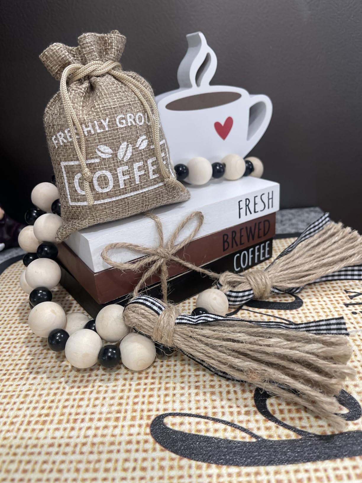 Coffee Bar Decor, 6 PCS Coffee Bar Sign Decorations Coffee Station Decor customer photo 1