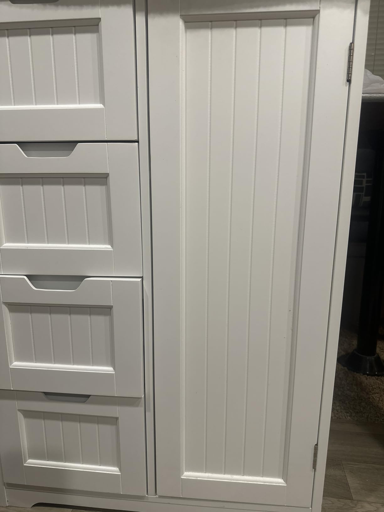 Gizoon Small Coffee Bar Cabinet with 4 Drawers and Door, White customer photo 2