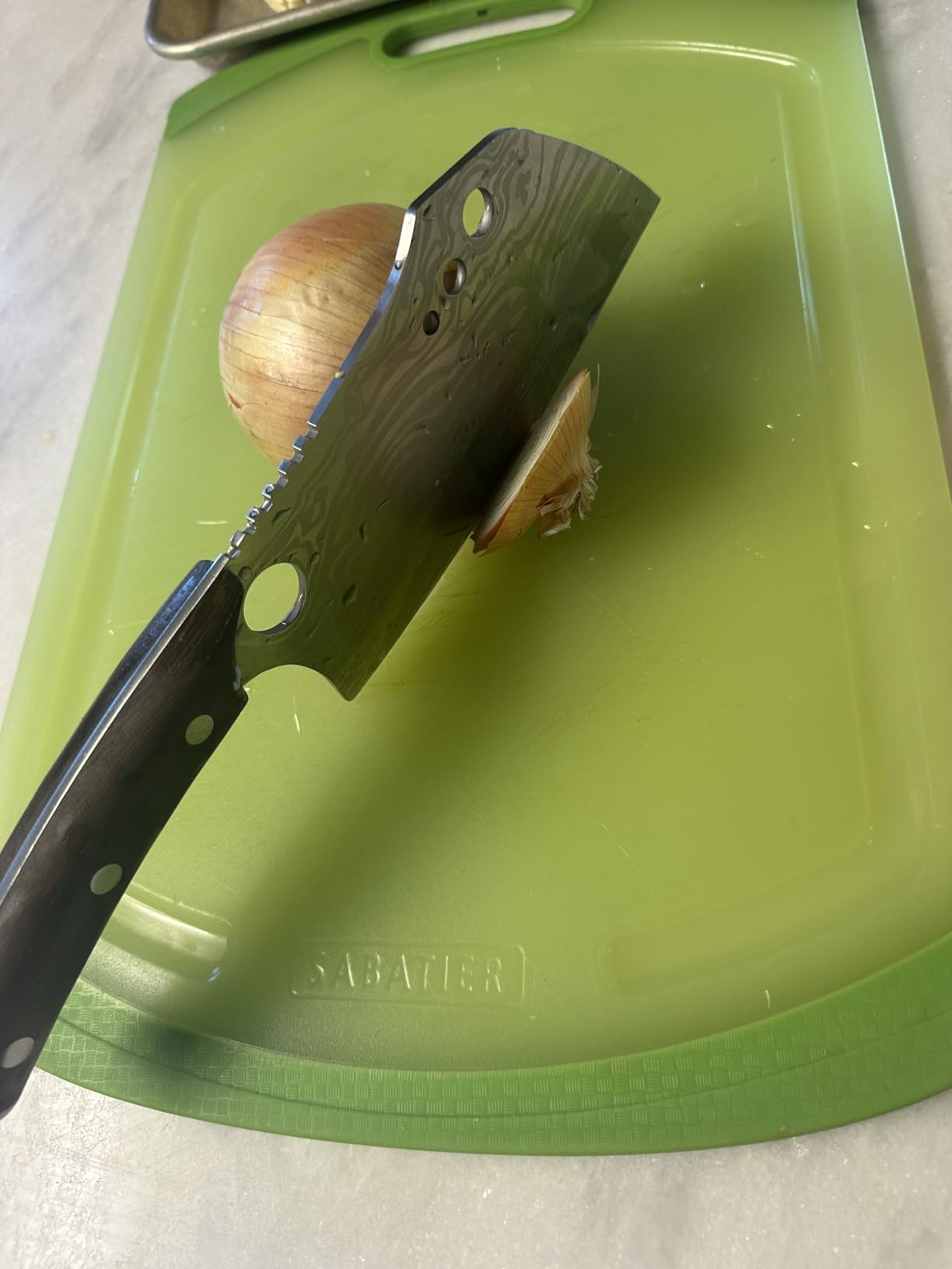 SYOKAMI Meat Cleaver Chef Knife with Sheath, 7.7 Inch Butcher Knife customer photo 1