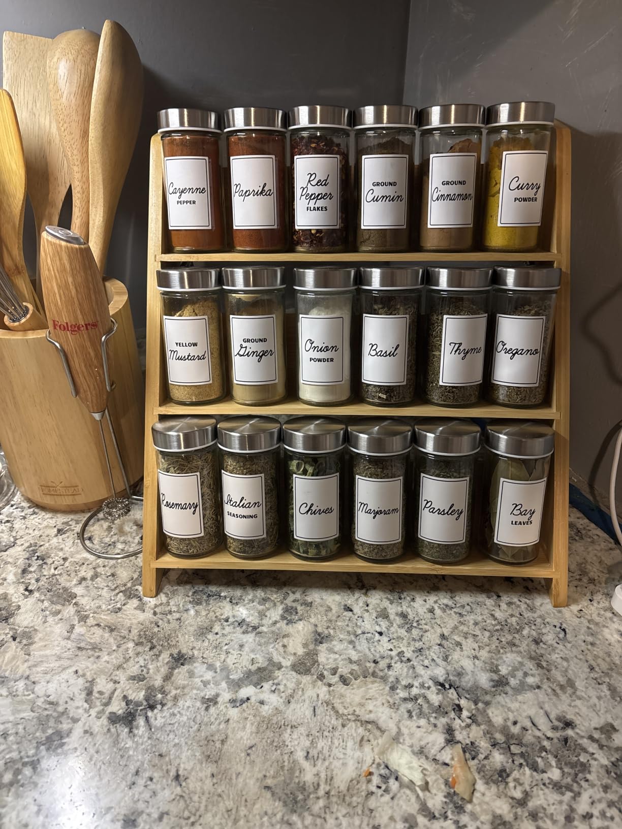 Orii 18 Jar Bamboo Compact Spice Rack with Spices Included & 5-Year Free Spice Refill Program for Countertop or Kitchen Drawer with Glass Jars customer photo 1