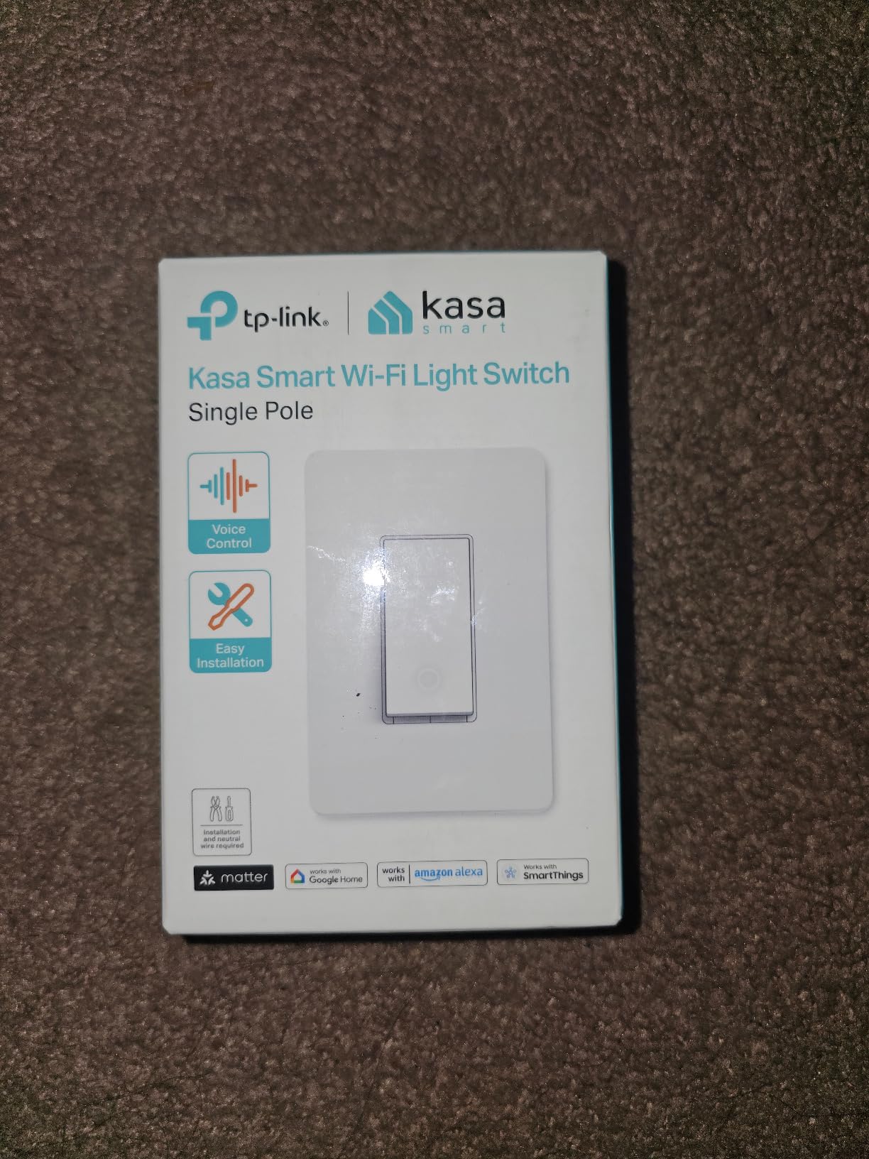 Kasa Matter Smart Light Switch KS205, Single Pole, Neutral Wire Required, Voice Control with Siri, Alexa & Google Home, 2.4GHz Wi-Fi, Timer & Schedule customer photo 1