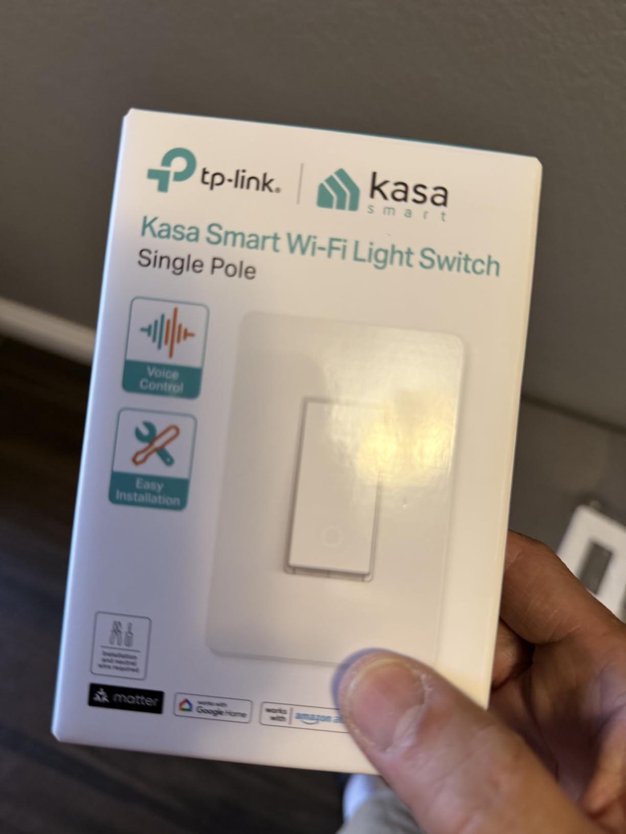 Kasa Matter Smart Light Switch KS205, Single Pole, Neutral Wire Required, Voice Control with Siri, Alexa & Google Home, 2.4GHz Wi-Fi, Timer & Schedule customer photo 2