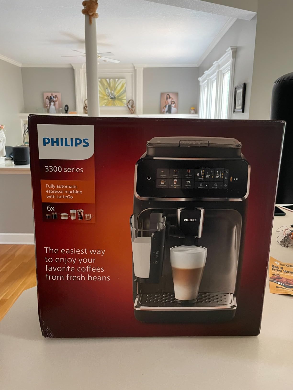 PHILIPS 3300 Series Fully Automatic Espresso Machine - LatteGo Milk System, 5 Coffee Varieties, Intuitive Touch Display, SilentBrew, 100% Ceramic Grinder, AquaClean Filter, Glossy Black (EP3347/90) customer photo 2