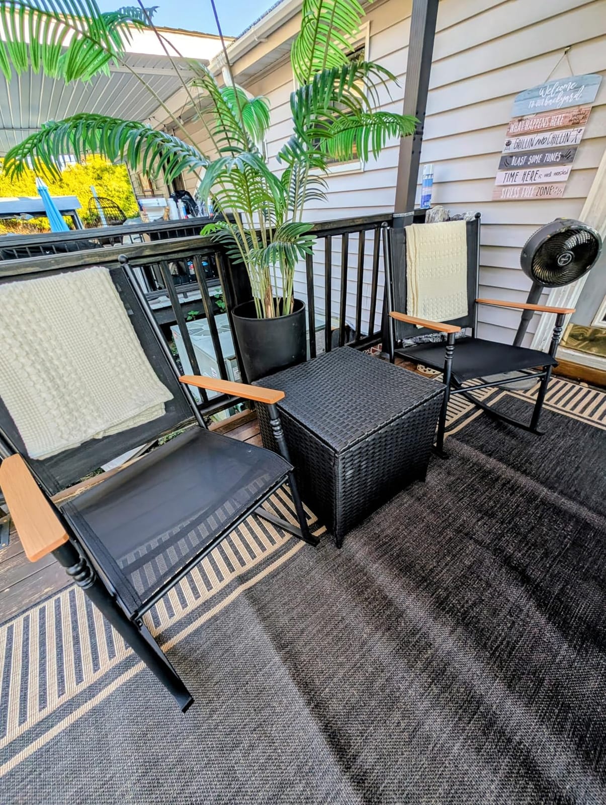 UDPATIO Outdoor Storage Table Patio Coffee Table All Weather Wicker Side Table with Waterproof Covers Rattan Furniture for Toys and Garden Tools customer photo 2