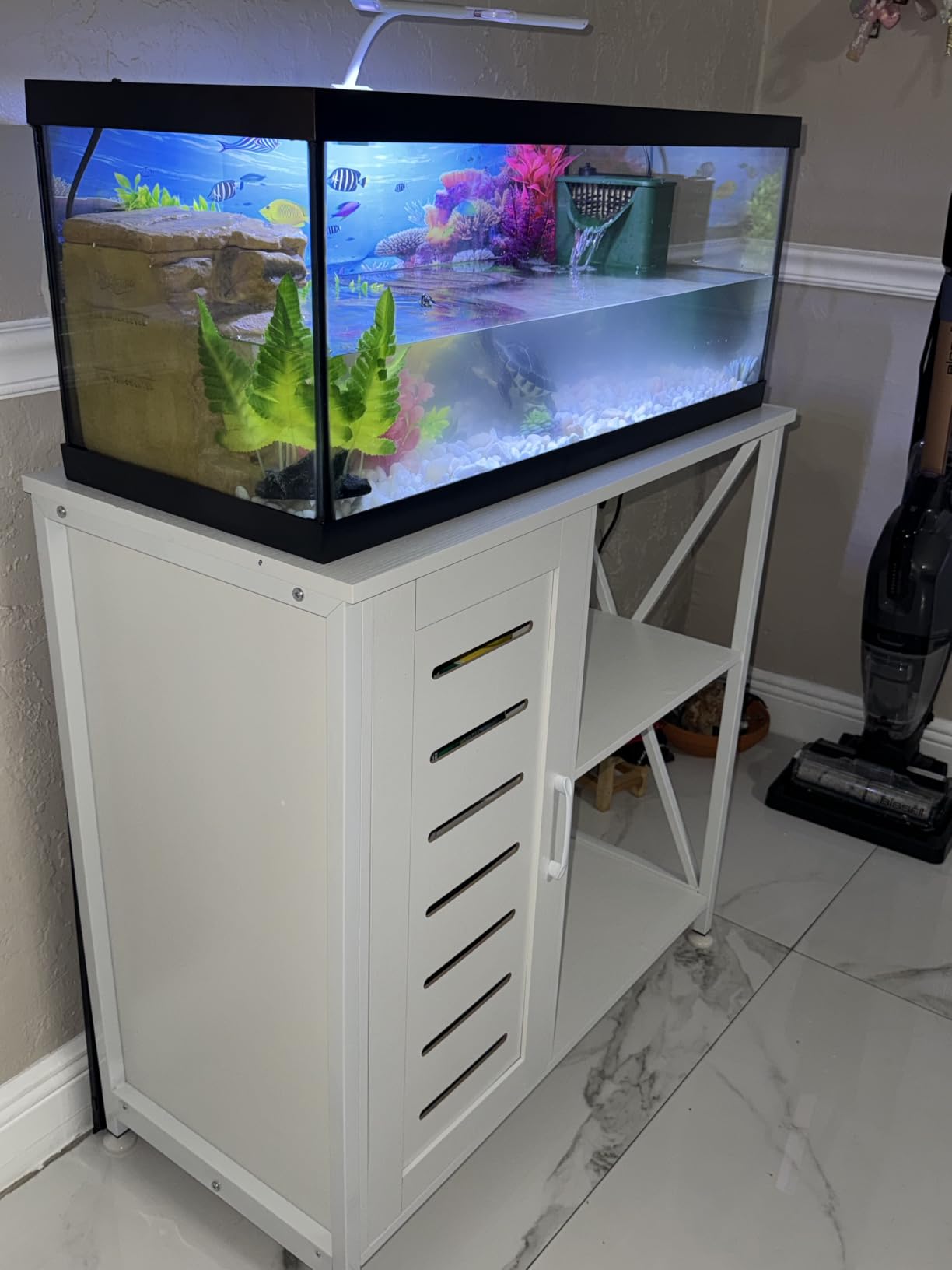 Herture 55-75 Gallon Fish Tank Stand, Reptile Tank Stand with Power Outlets customer photo 2