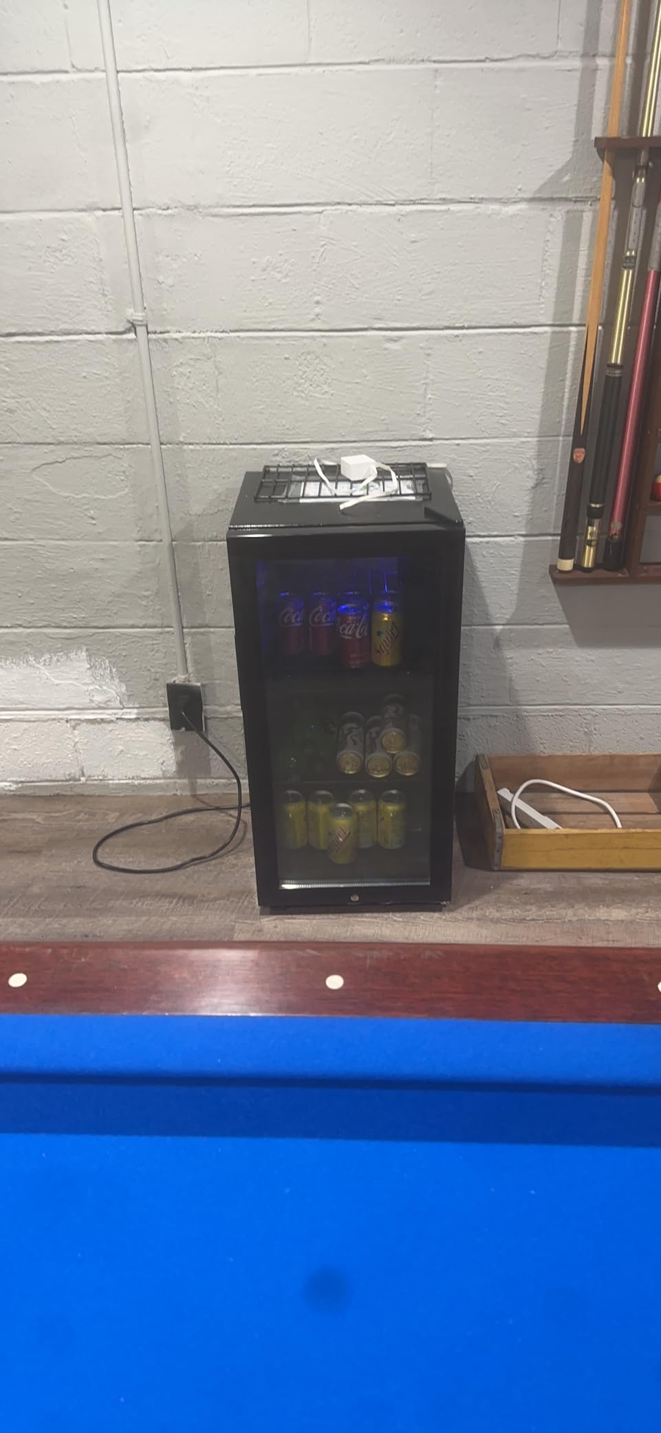 Saeoola Beverage Refrigerator, 3.2 Cu.ft Mini Fridge with Double Glass Door, Cooler for Soda, Beer or Wine for Home, Office or Bar with Adjustable Removable Shelves (Black) customer photo 2