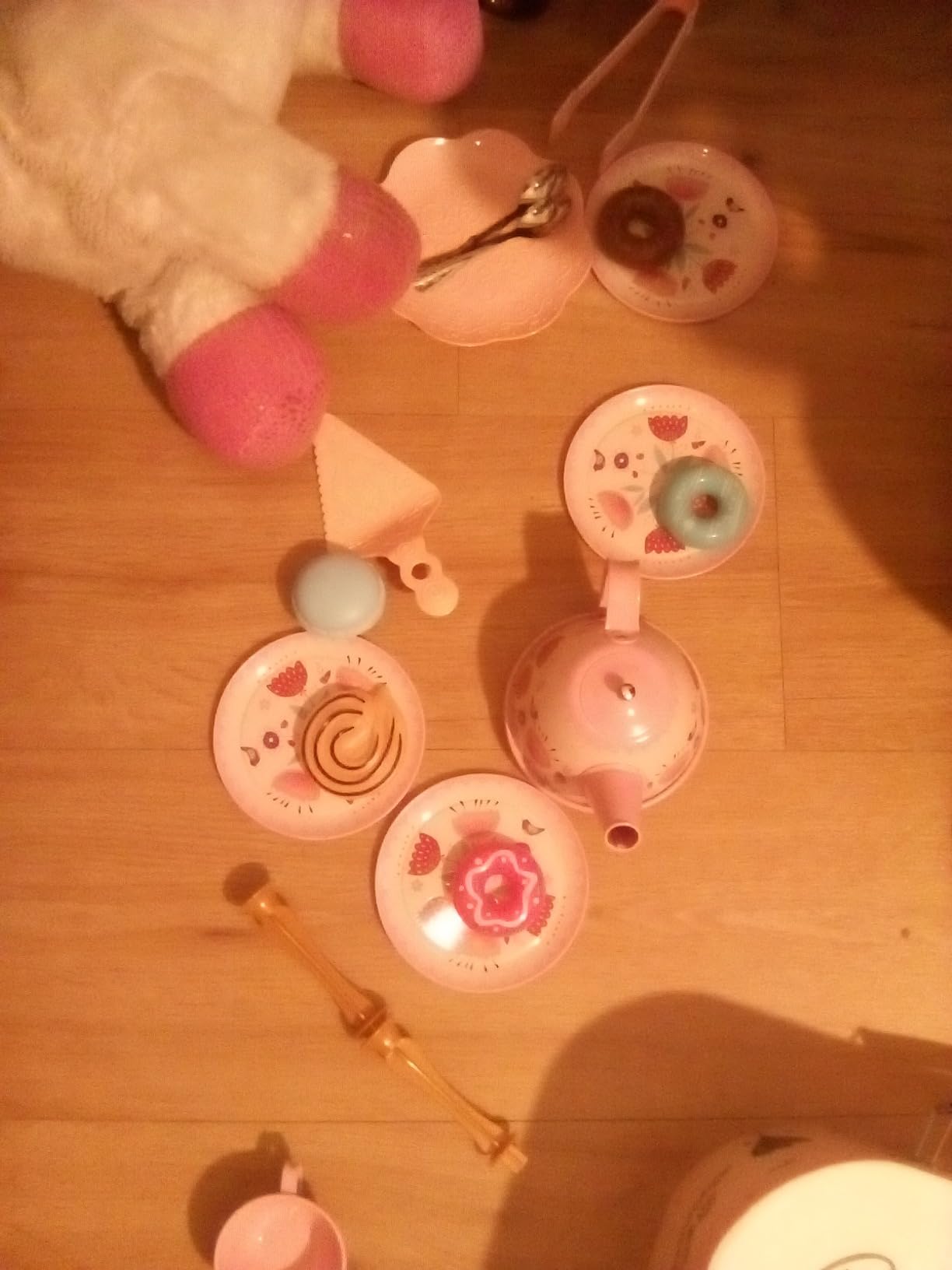 Tea Party Set for Little Girls, Flower Tea Sets Toys for Toddlers Girls Age 3 4 5 6 Year Old, Toddler Kids Kitchen Pretend Play Toys customer photo 1