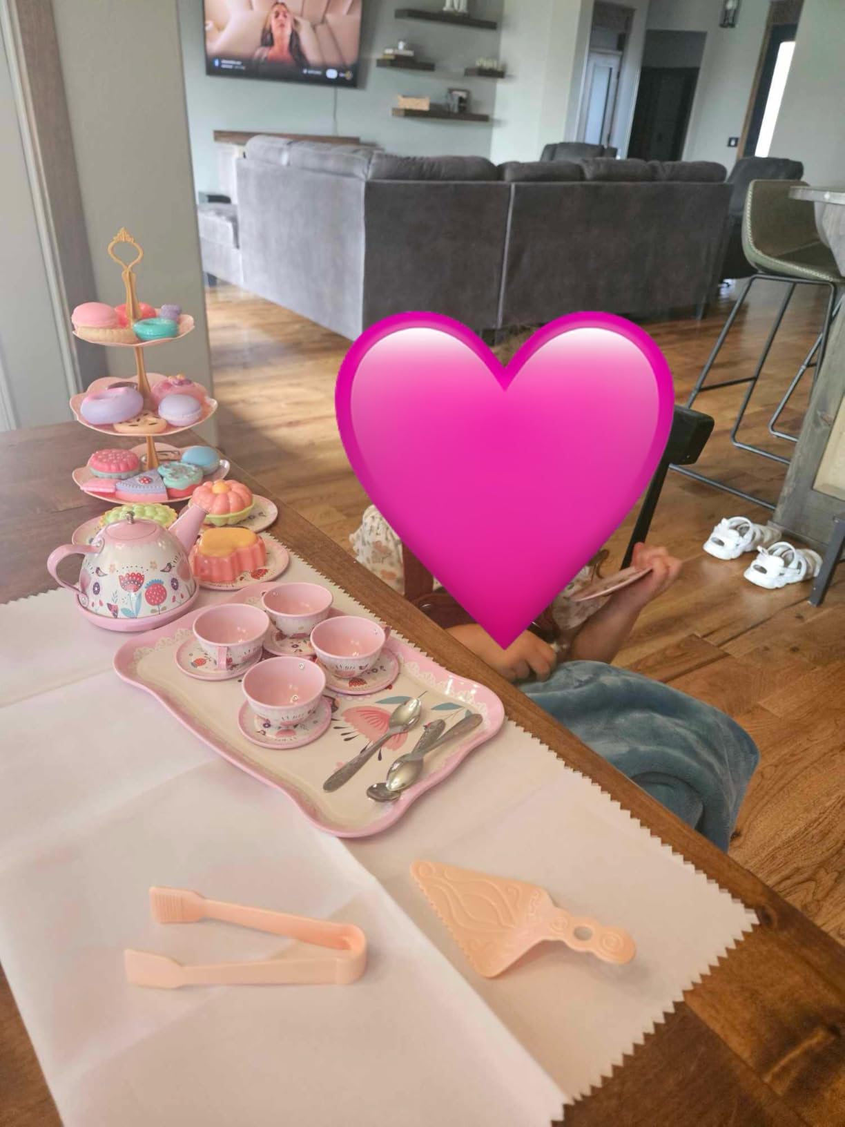 Tea Party Set for Little Girls, Flower Tea Sets Toys for Toddlers Girls Age 3 4 5 6 Year Old, Toddler Kids Kitchen Pretend Play Toys customer photo 2