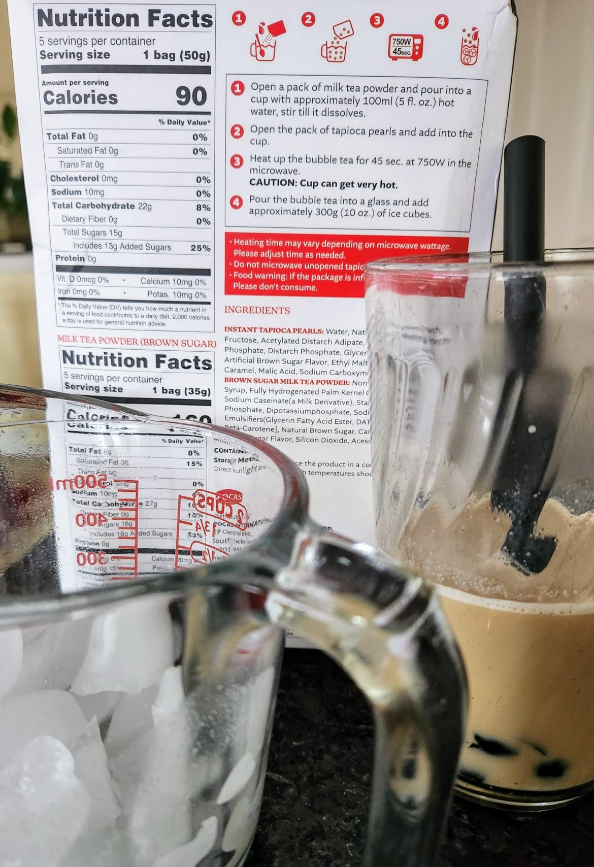 Pocas Bubble Tea Kit, Brown Sugar 2-Pack – Instant Milk Tea Powder with Authentic Tapioca Pearls for Instant Bubble Tea, 10 Kits customer photo 2