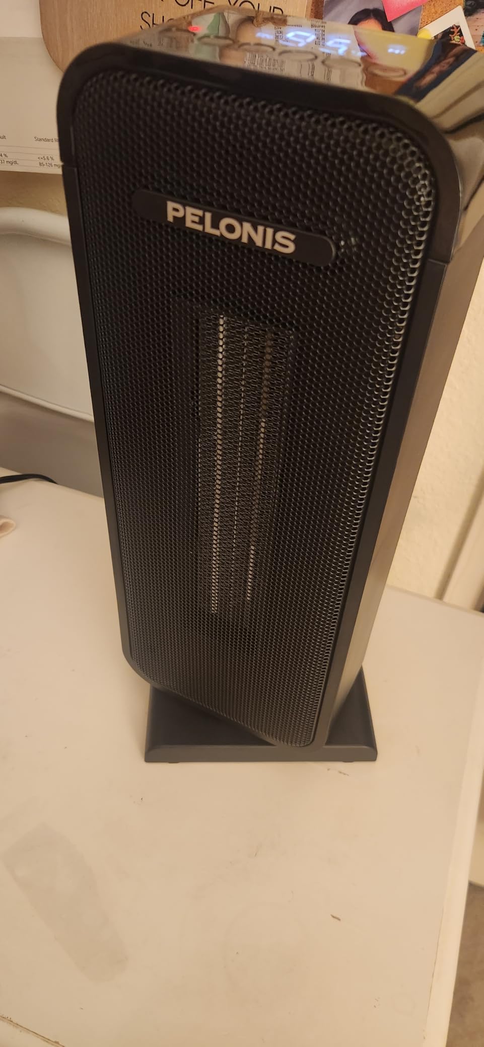 PELONIS 30” Ceramic Tower Space Heater with Adjustable Thermostat for Large Room, 75° Oscillation, Remote Control & 12H Timer, Tip-Over Switch & Overheating Protection, 1500W, PHF15RSAPH30, Black customer photo 1
