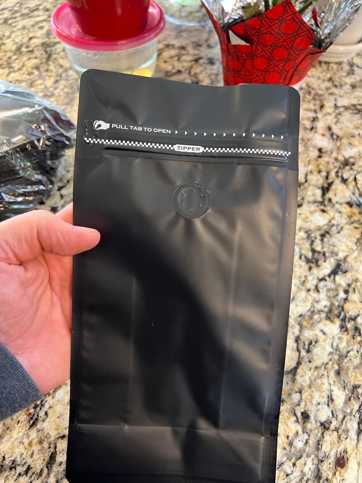 Coffee Bags with Valve (50 PCS,32oz/2lb) Black High Barrier Aluminum Foil Flat Bottom Standing Coffee Beans Storage Packaging Bags, Reusable Heat Seal Side Zipper Pouches for Small Business and Home customer photo 1