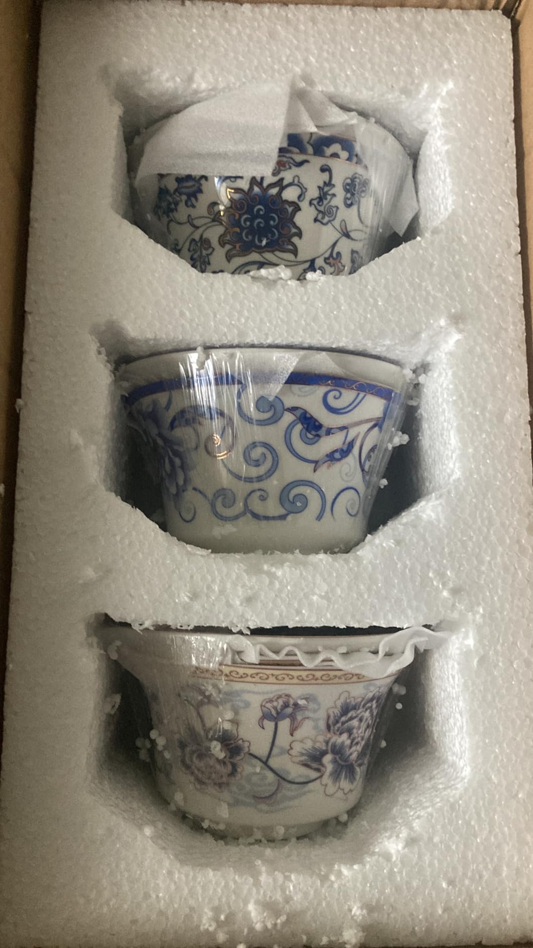 Cididu Set of 3 Chinese Tea Cups with Lid and Saucer, 10oz Large Porcelain Gaiwan Tea Mug Set, Handmade Tea Bowl, Traditional Chinese Ceramic Teaware Tea Brewing System for Home Office Kitchen customer photo 1