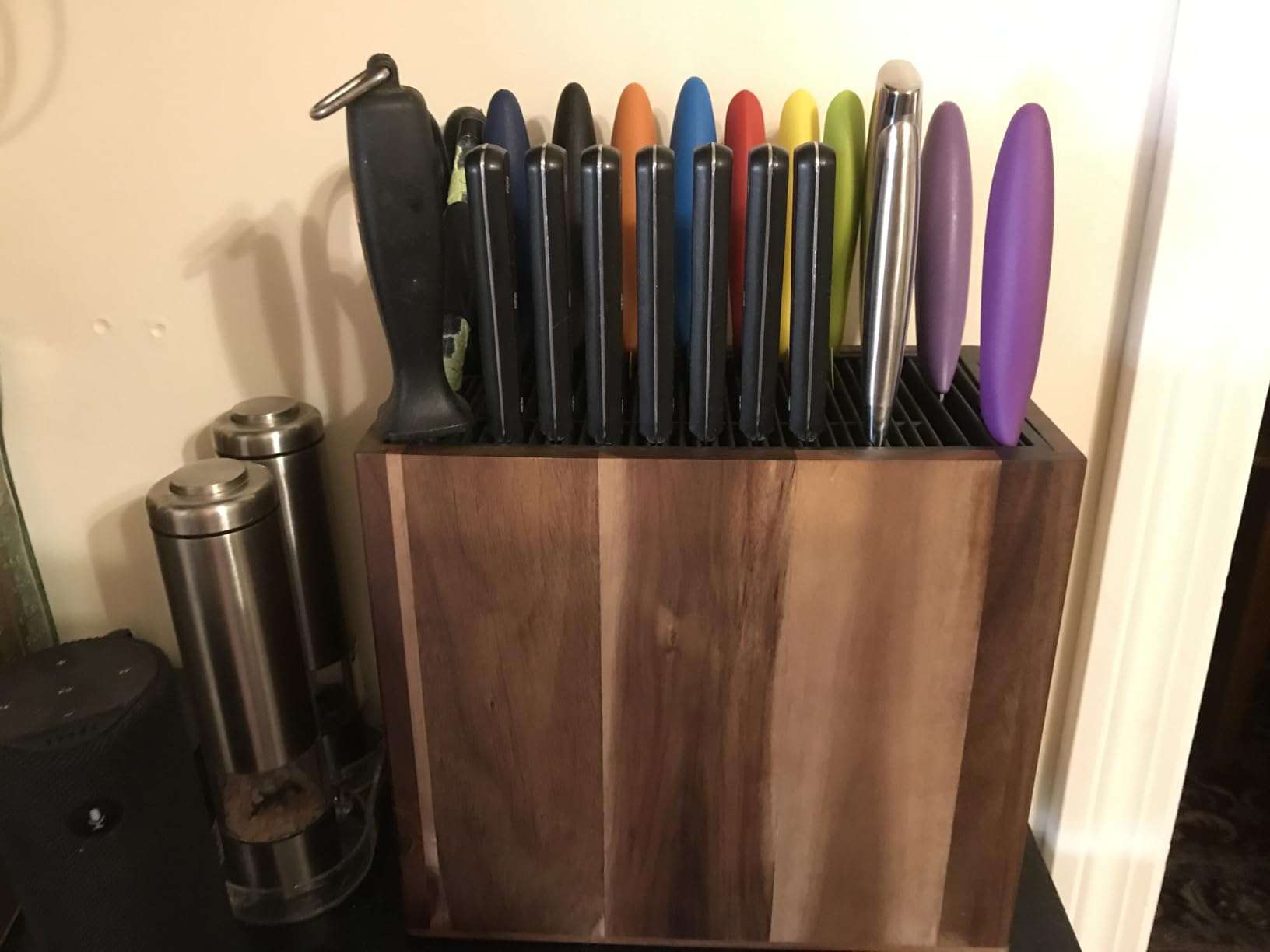 Universal Knife Block Without Knives, Acacia Wood Large Knife Holder customer photo 2