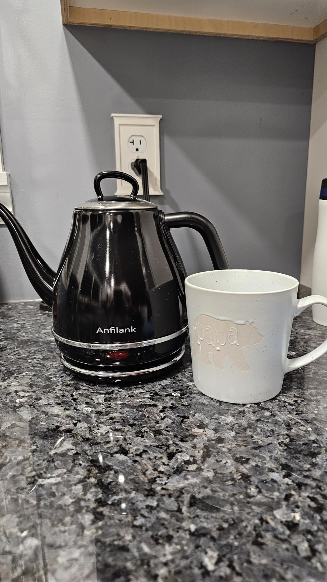 Anfilank Electric Gooseneck Kettle, 1L 1500W Fast Boil, 100% Stainless Steel BPA Free Pour-Over Coffee & Tea Kettle, Water Boiler with Auto Shut & Boil-Dry Protection, Green customer photo 1