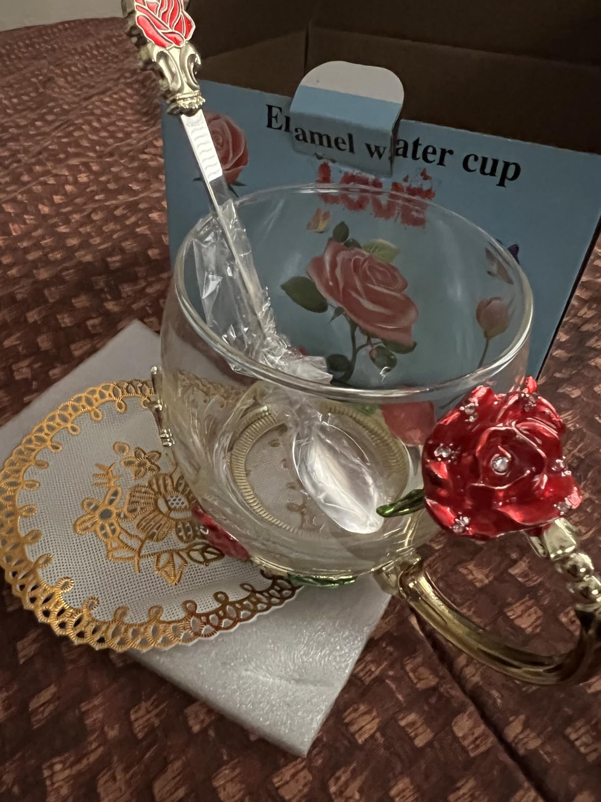 OEAGO Enamel Glass Flower Tea Pot 30.4OZ Birthday Gifts for Women Mom customer photo 1